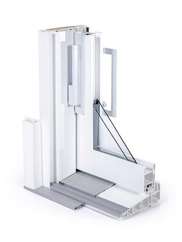3 Panel Sliding White Patio Door (Low-E Clear Glass) - Image 3