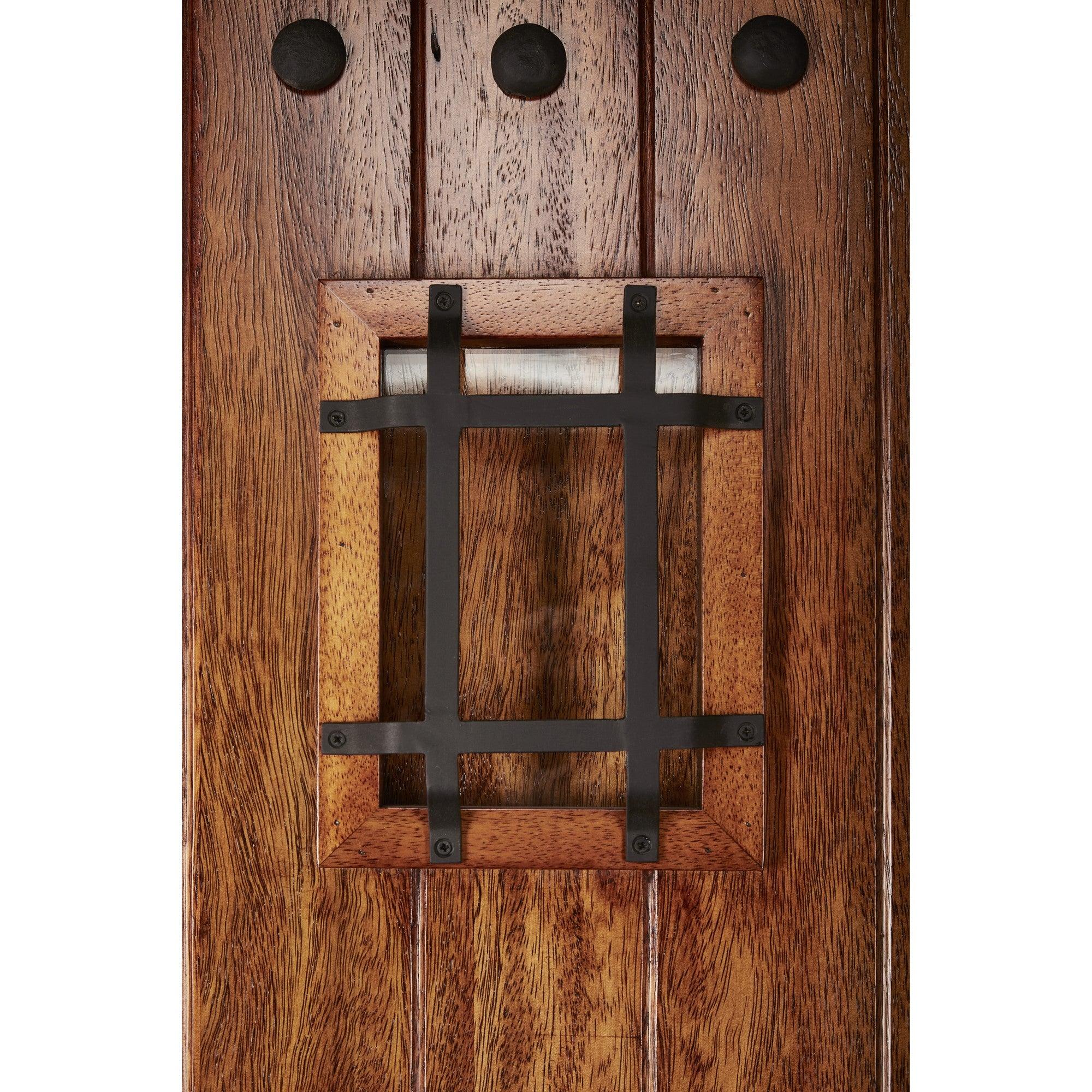 36" Prehung Rustic Mahogany Entry Door System (Speakeasy Clavos) - Image 3