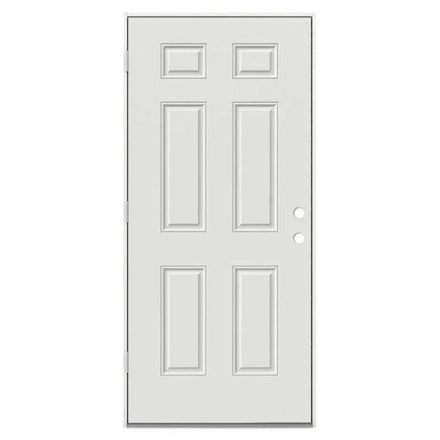 36" x 80" OUTSWING Prehung Smooth Fiberglass Entry Door System (6 Panel) - Image 5