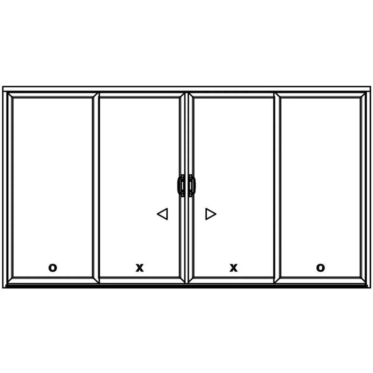 4 Panel Sliding White Patio Door (Raise & Lower Blinds) - Image 6