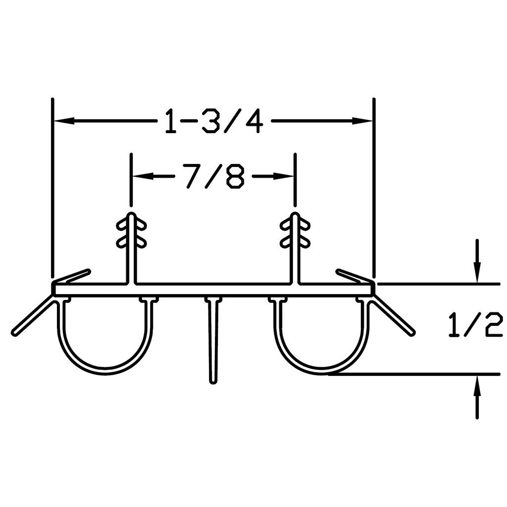 Universal 7/8" Between Darts Drive-On Door Sweep (dual bulbs) - Image 3