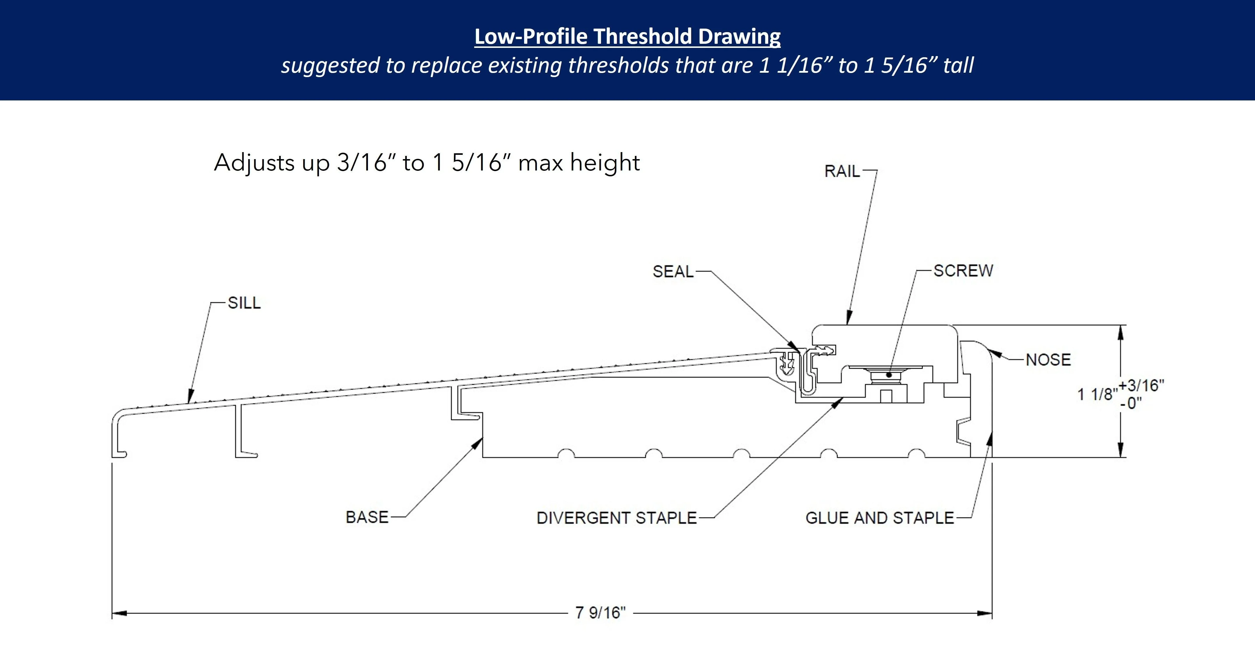 72" x 8" Inswing Threshold - Image 4