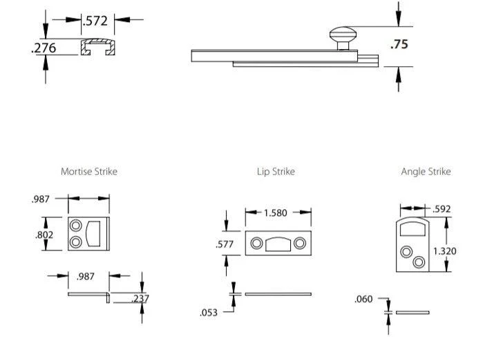 8" Concealed Screw Slide Bolt - Image 5