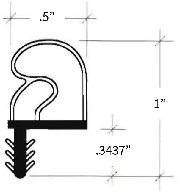 97" Extra Long High Reach Compression Weatherstrip Set (3 pieces) - Image 5