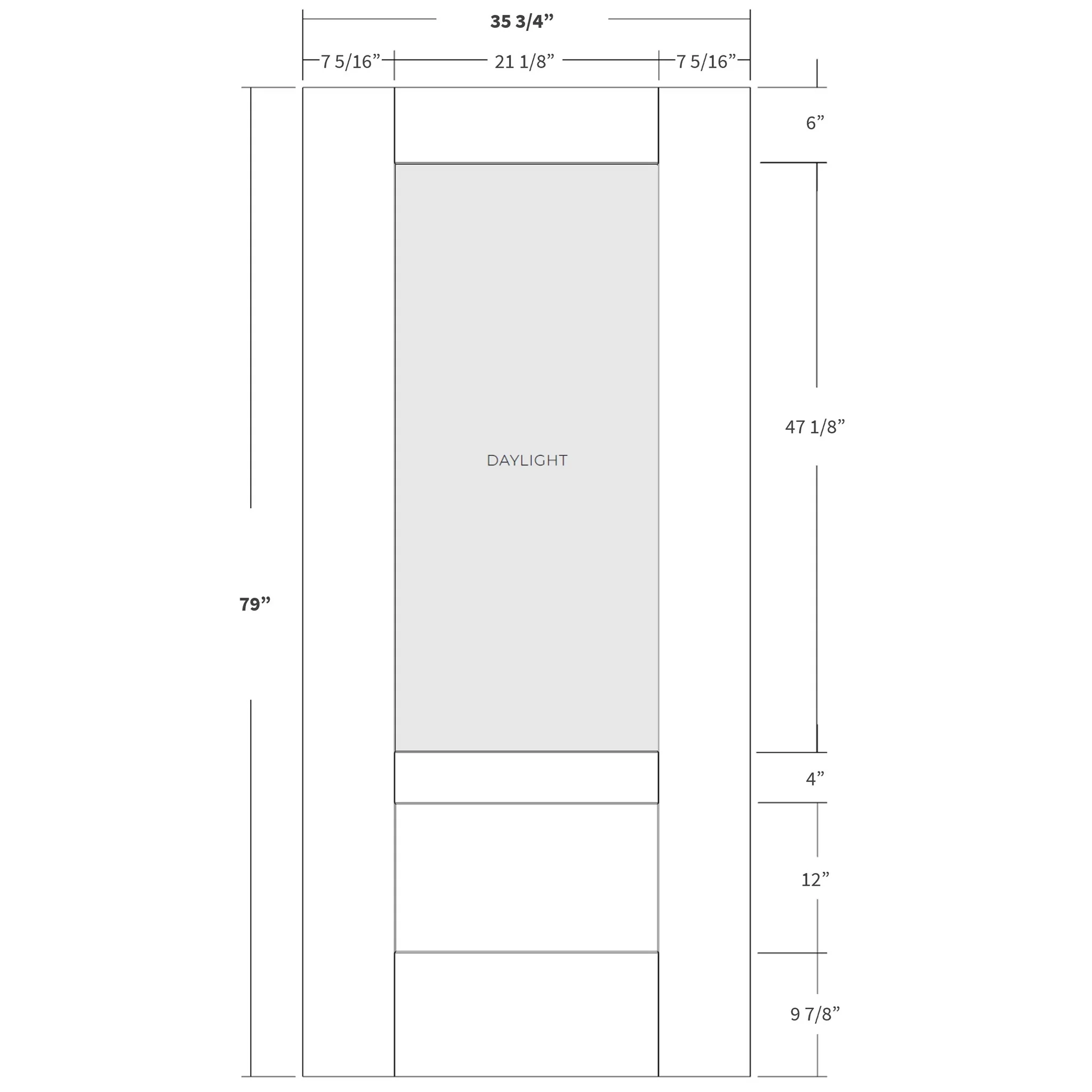 Berkley Flush Glazed Fiberglass Entry Door - 3/4 Lite Shaker (36" x 80") - Image 4