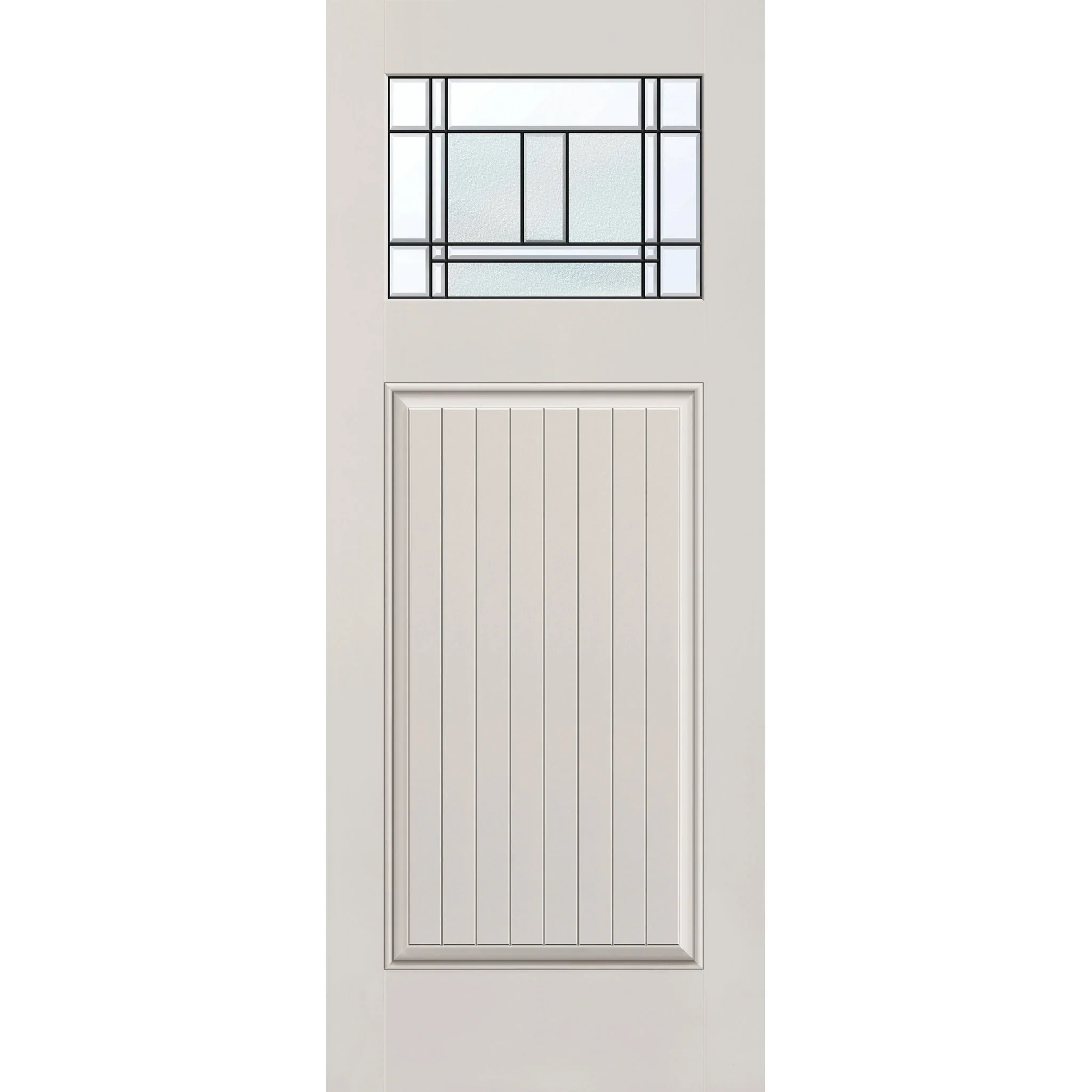 Berkley Flush Glazed Fiberglass Entry Door - Craftsman Plank (32" x 80")