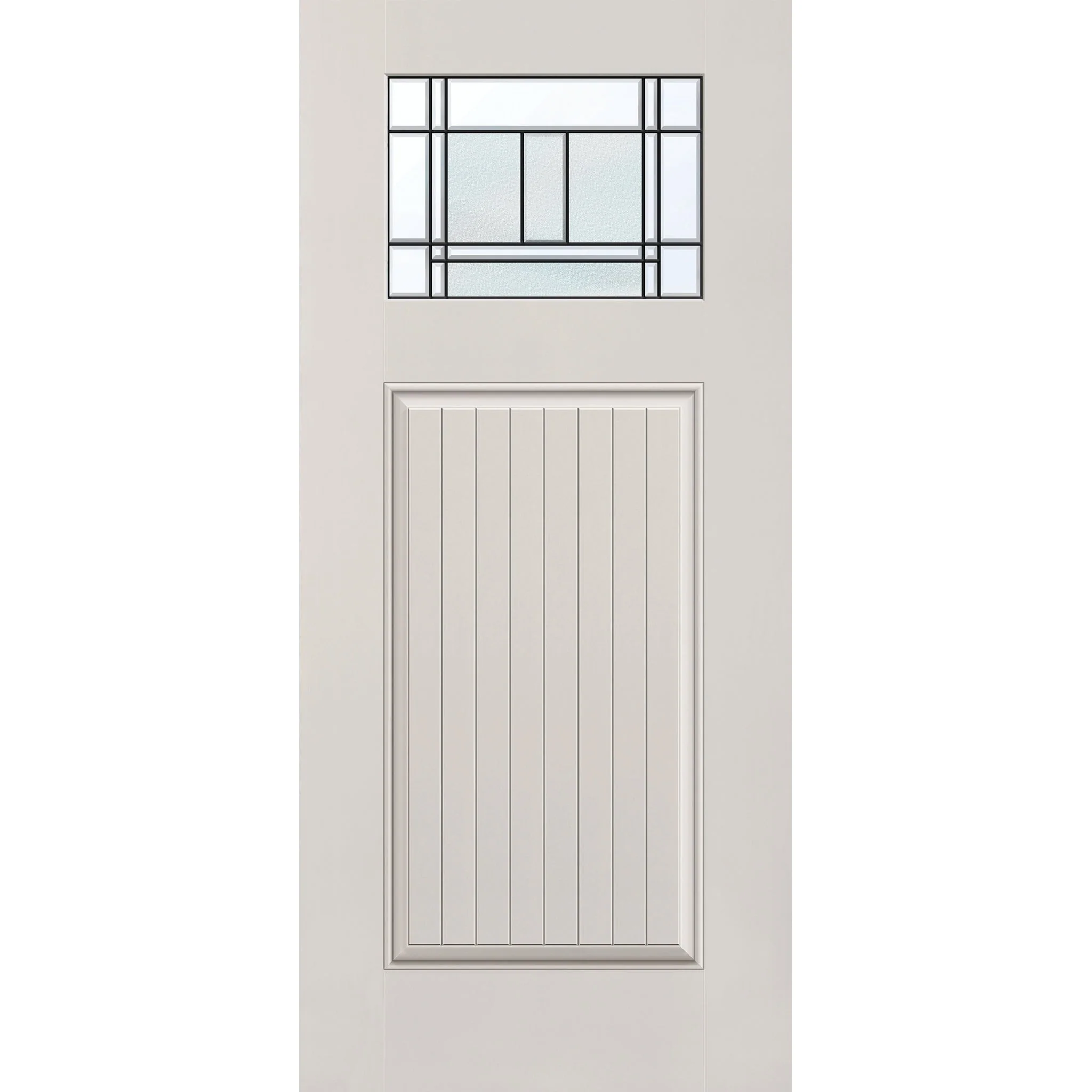 Berkley Flush Glazed Fiberglass Entry Door - Craftsman Plank (36" x 80")