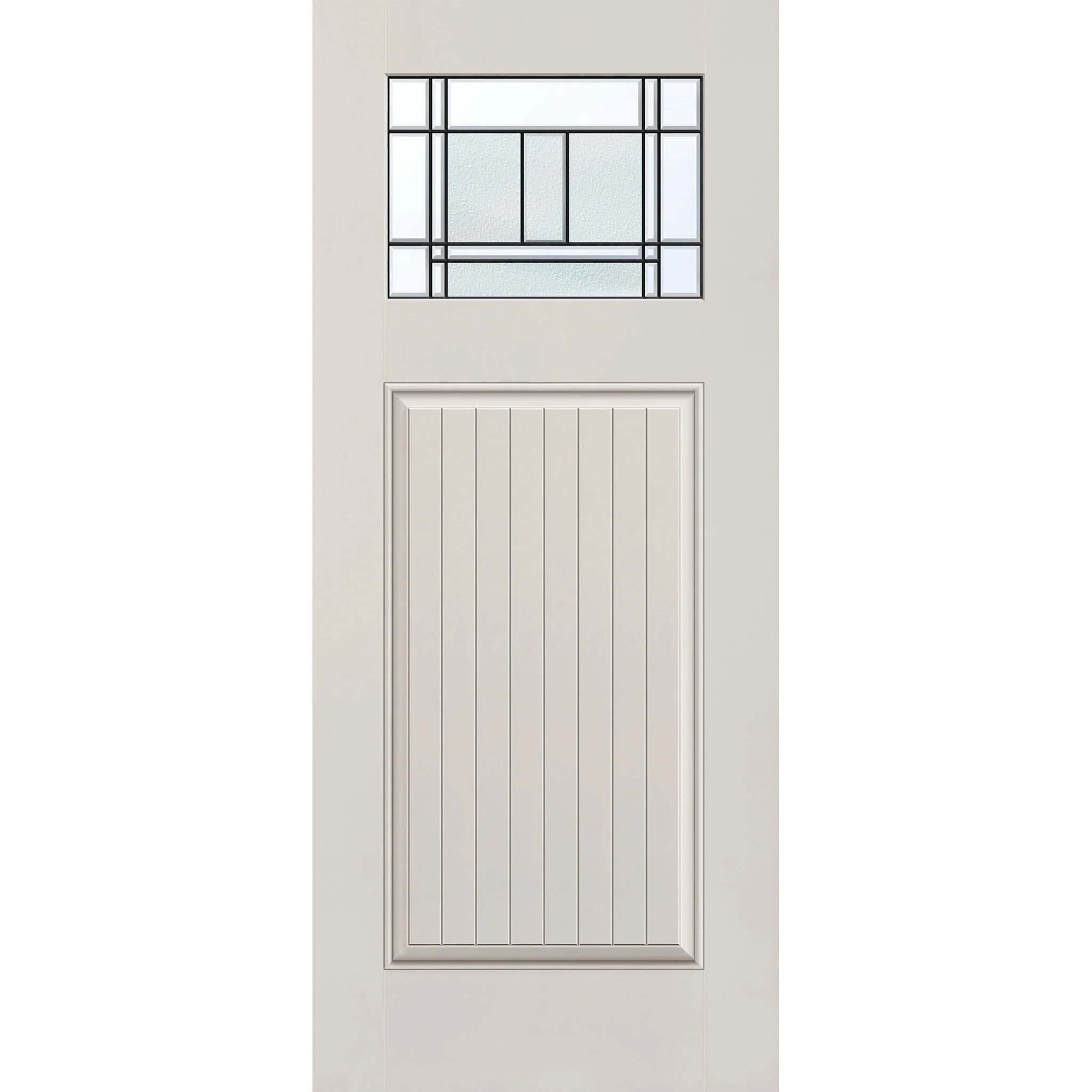 Berkley Flush Glazed Hurricane-Rated Fiberglass Entry Door - Craftsman Plank (34" x 80")
