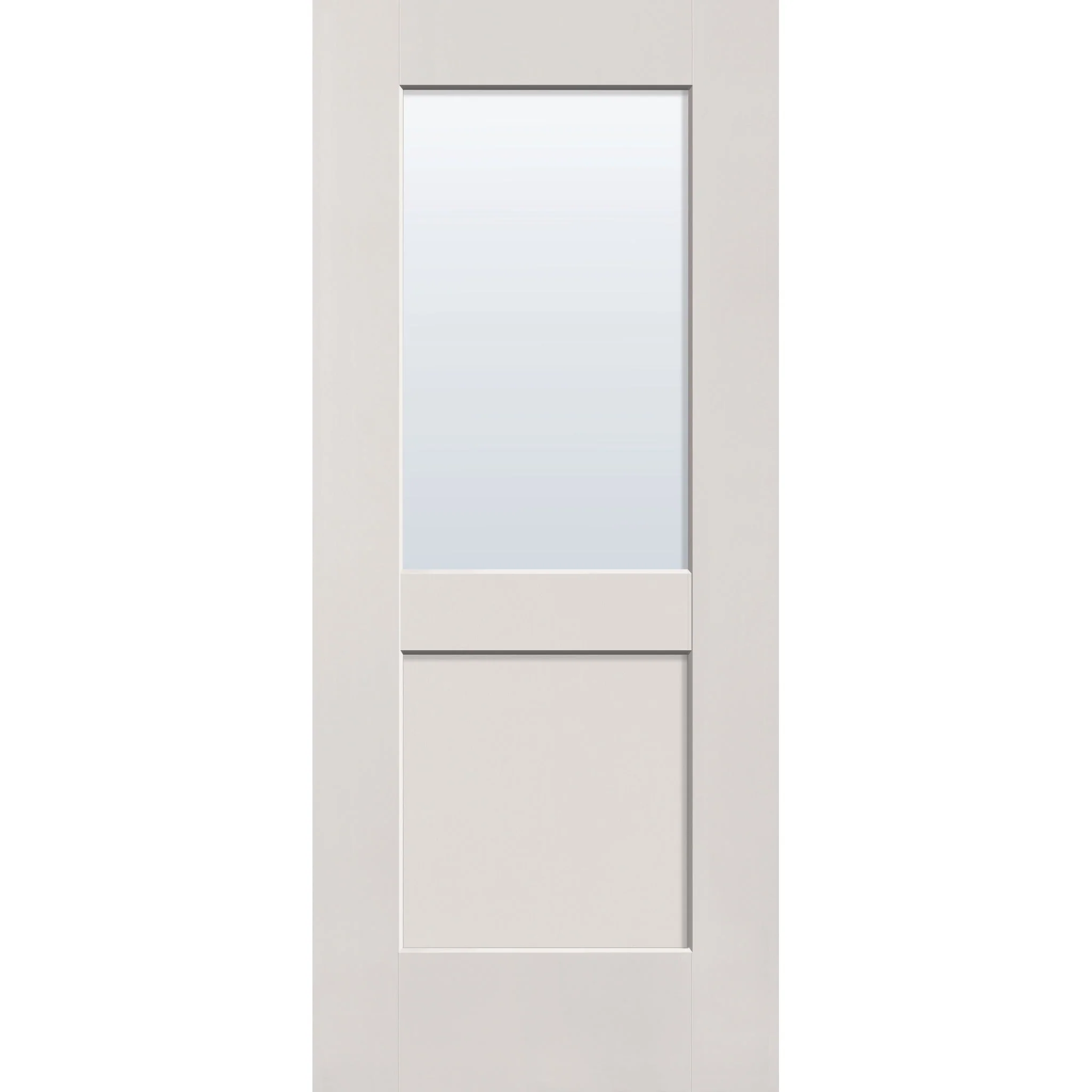 Clear Flush Glazed Fiberglass Entry Door - Half Lite Shaker (34" x 80")