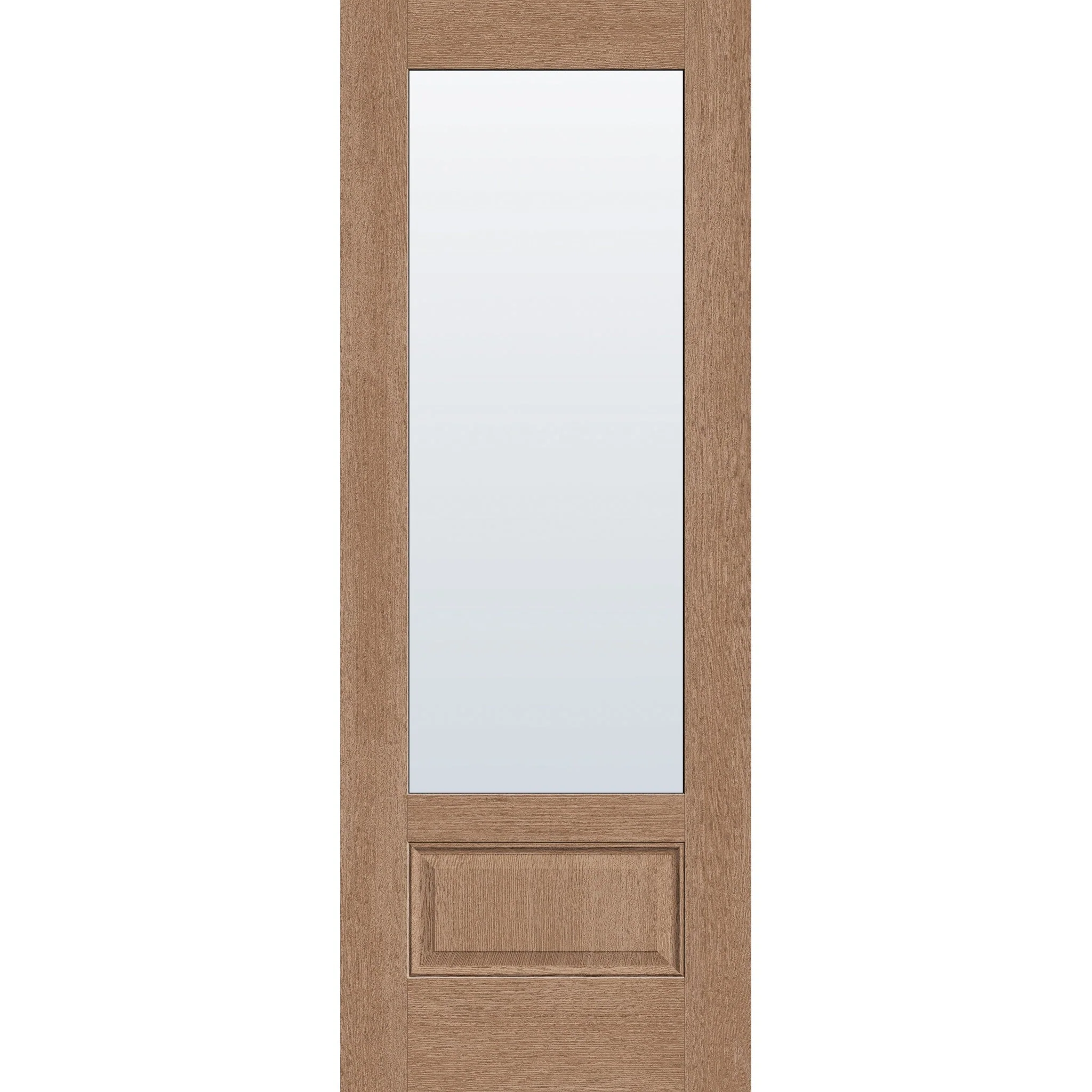 Clear Flush Glazed Hurricane-Rated Fiberglass Entry Door - 3/4 Lite (36" x 96")