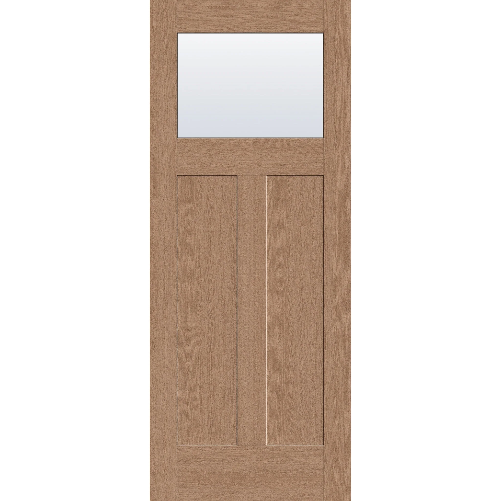 Clear Flush Glazed Hurricane-Rated Fiberglass Entry Door - Craftsman 2 Panel (32" x 80")