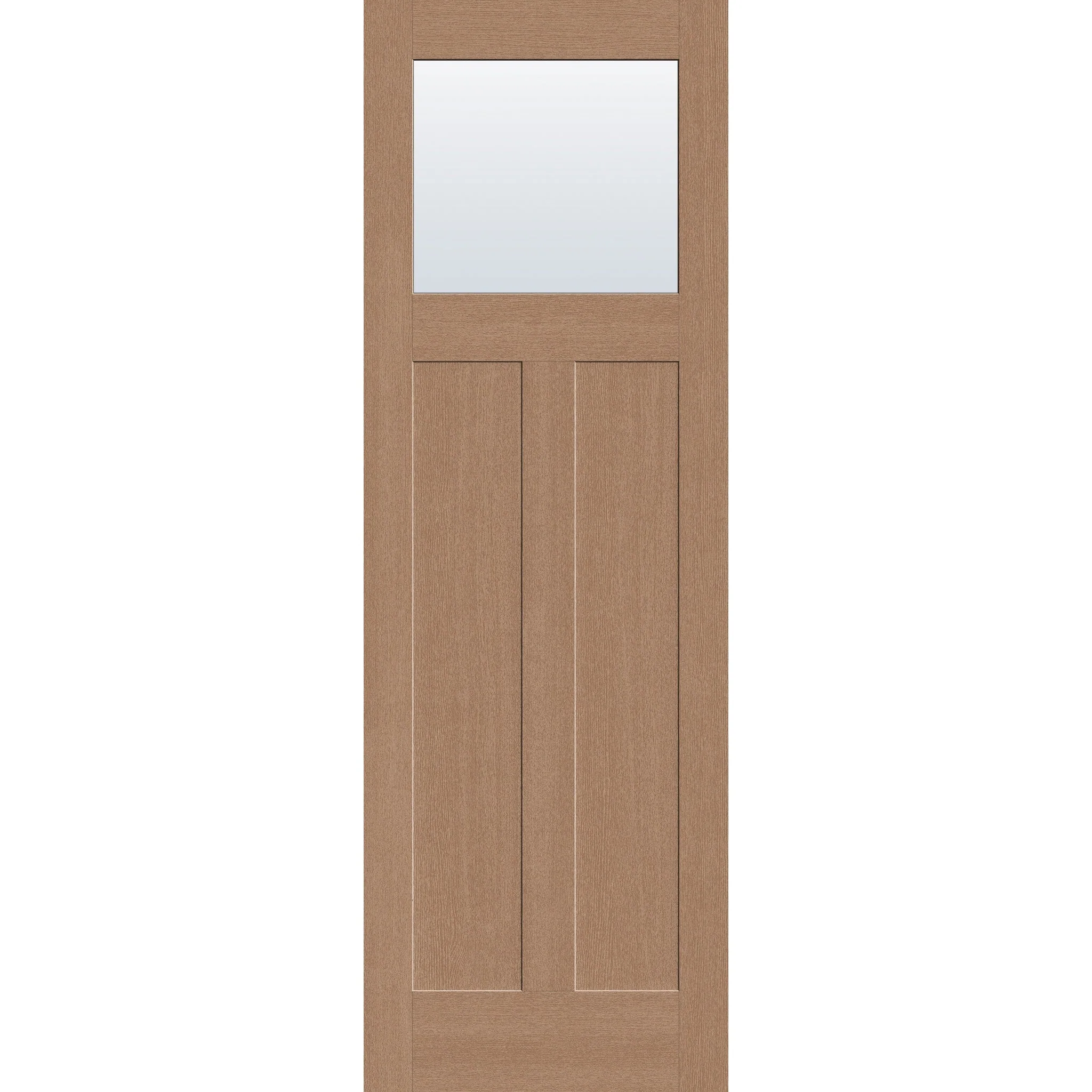 Clear Flush Glazed Hurricane-Rated Fiberglass Entry Door - Craftsman 2 Panel (32" x 96")