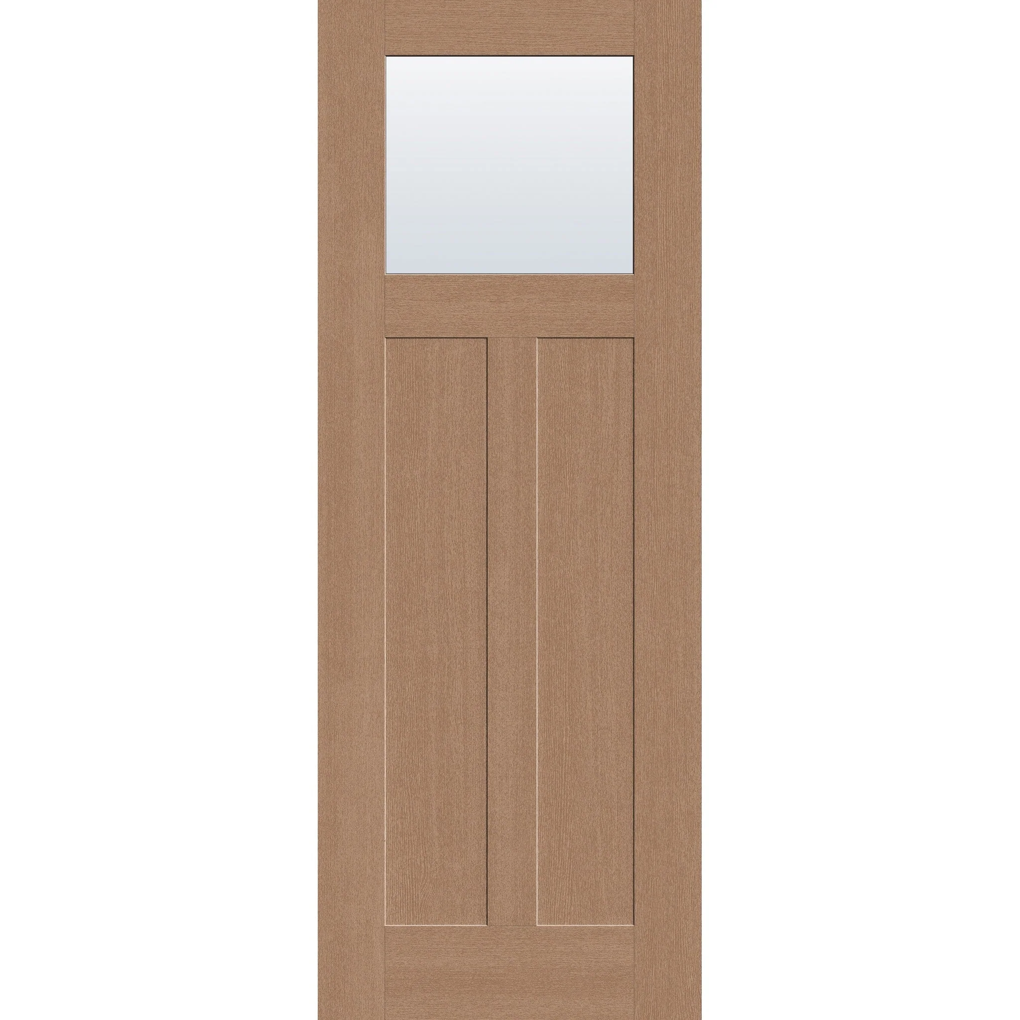 Clear Flush Glazed Hurricane-Rated Fiberglass Entry Door - Craftsman 2 Panel (36" x 96")