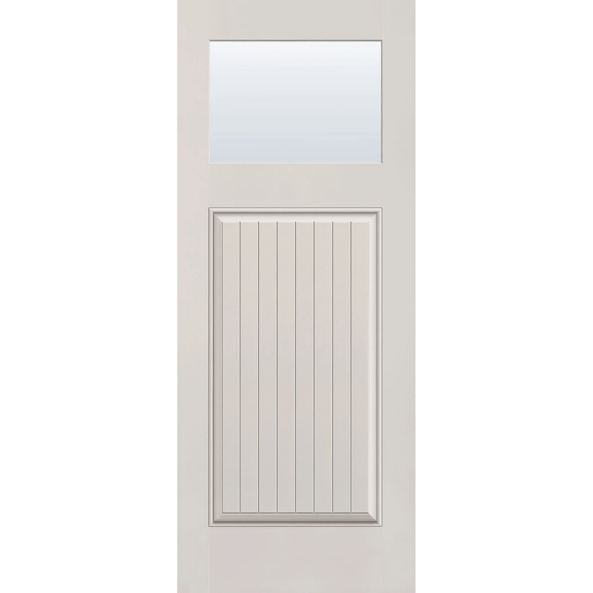 Clear Flush Glazed Hurricane-Rated Fiberglass Entry Door - Craftsman Plank (32" x 80")