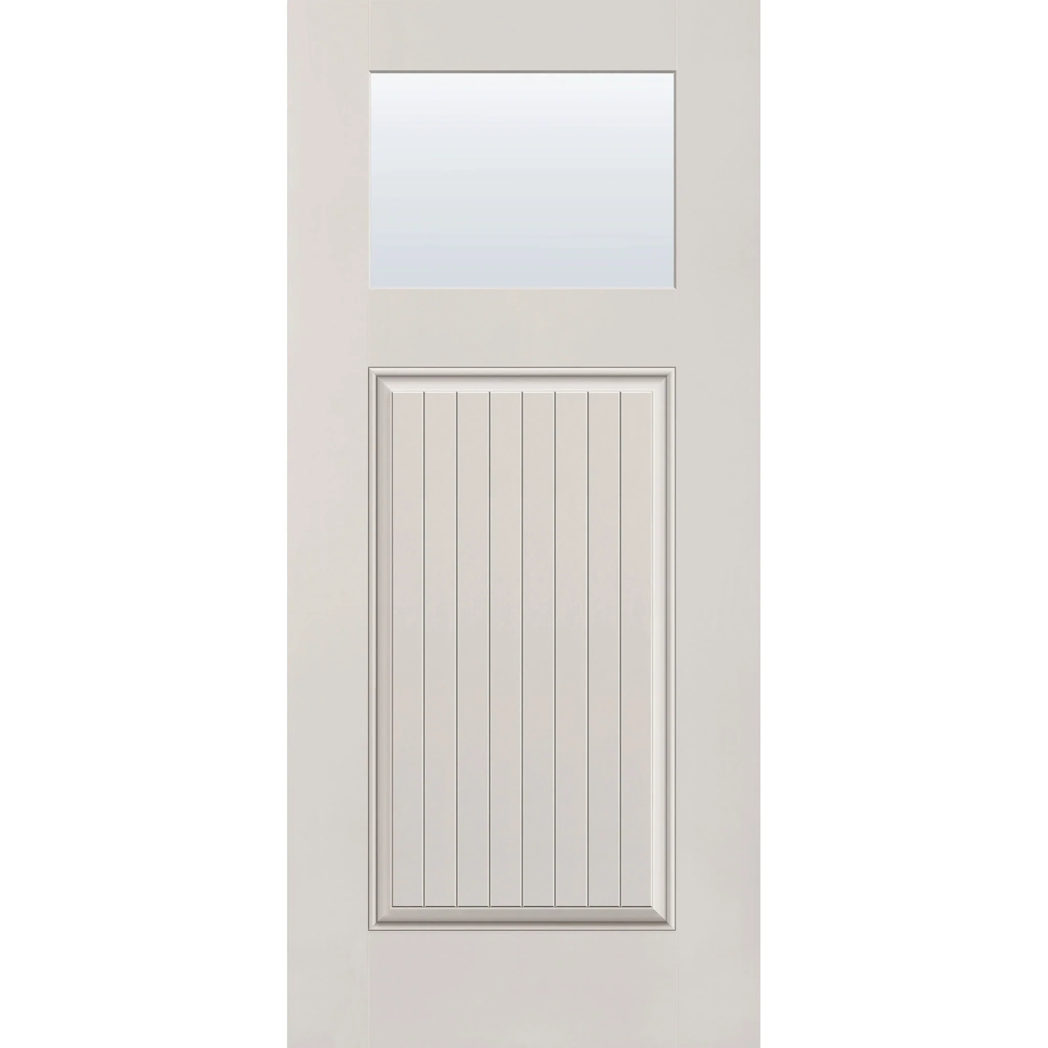 Clear Flush Glazed Hurricane-Rated Fiberglass Entry Door - Craftsman Plank (36" x 80")