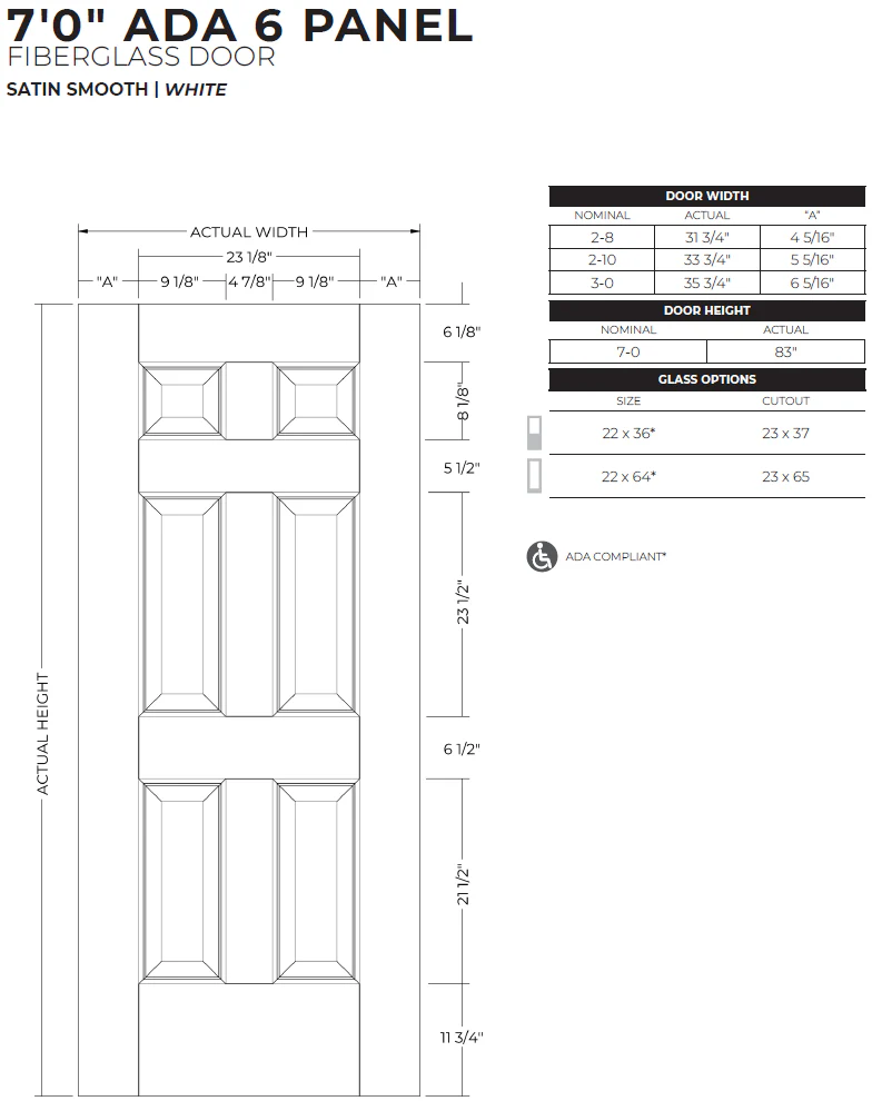 Fiberglass Entry Door (6 Panel) - Image 11
