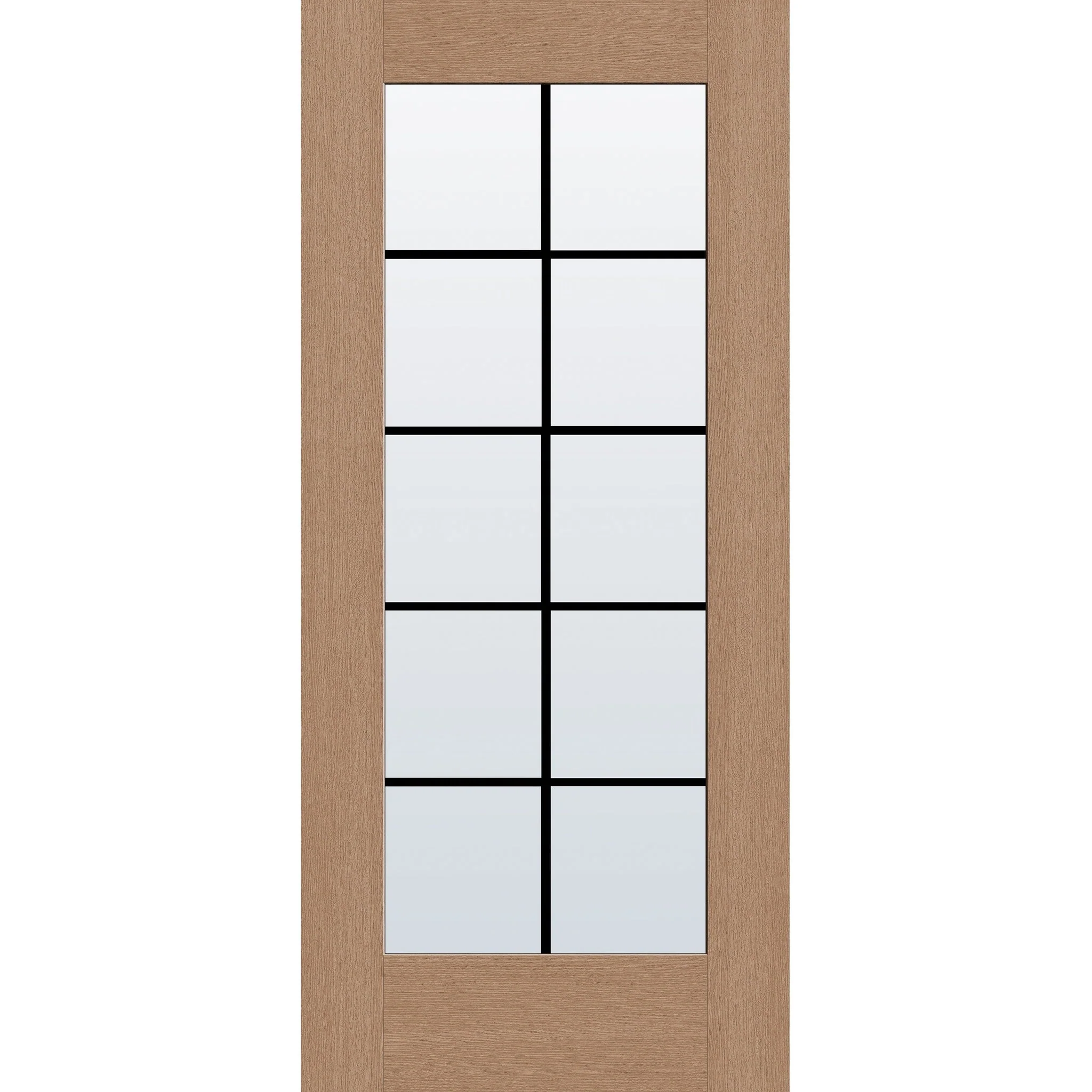 Grills Between Glass 10 Light Flush Glazed Fiberglass Entry Door - Full Lite (36" x 80") - Image 2