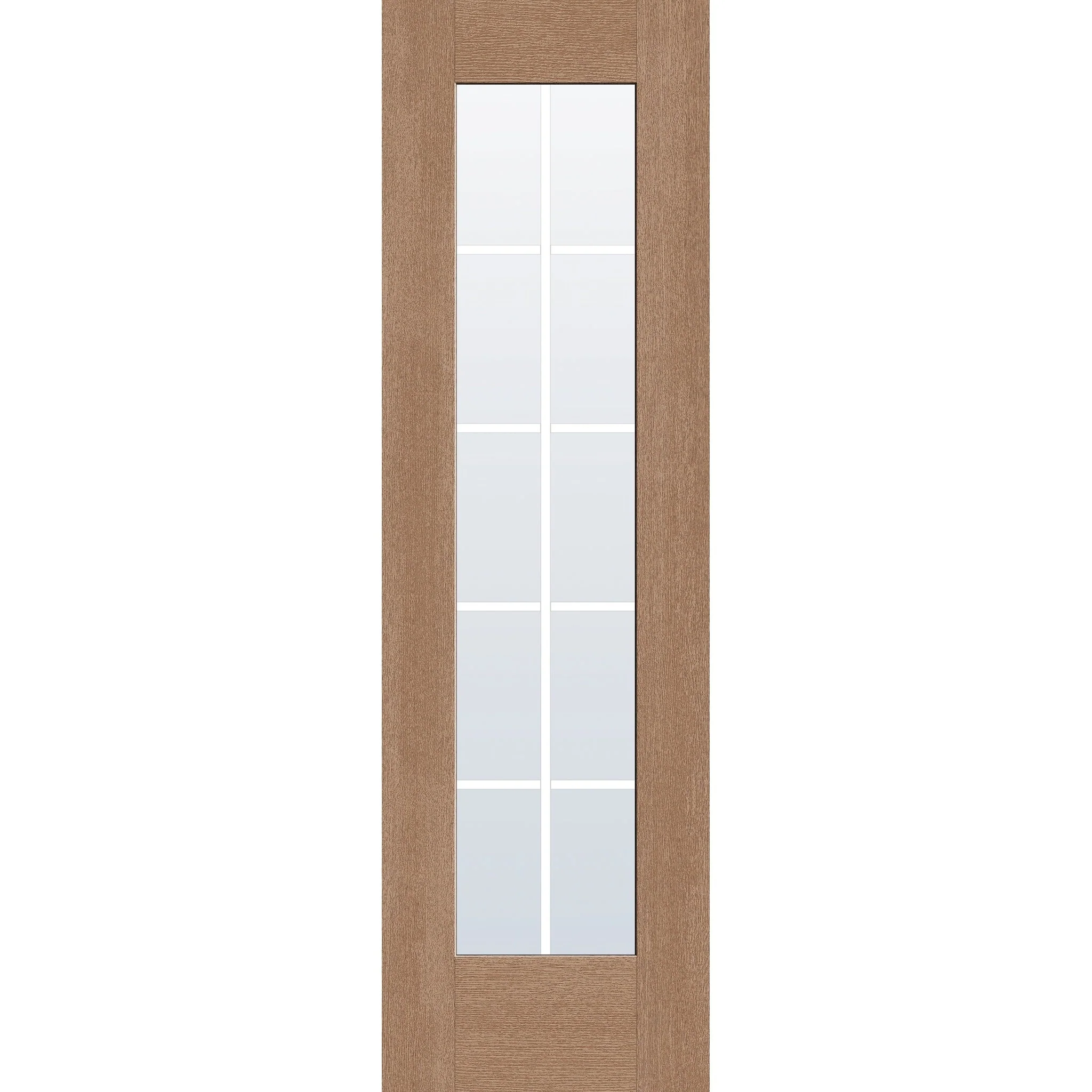 Grills Between Glass 10 Light Flush Glazed Hurricane-Rated Fiberglass Entry Door - Full Lite (24" x 80")