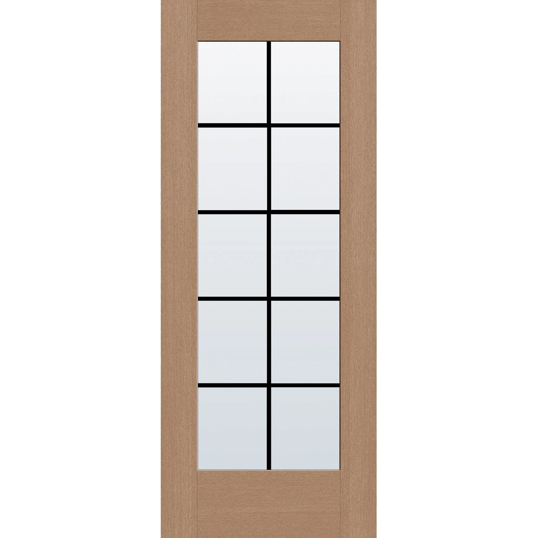 Grills Between Glass 10 Light Flush Glazed Hurricane-Rated Fiberglass Entry Door - Full Lite (32" x 80") - Image 2
