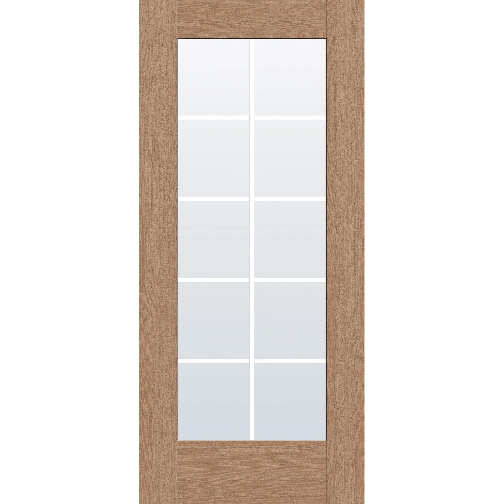 Grills Between Glass 10 Light Flush Glazed Hurricane-Rated Fiberglass Entry Door - Full Lite (36" x 80") - Image 4