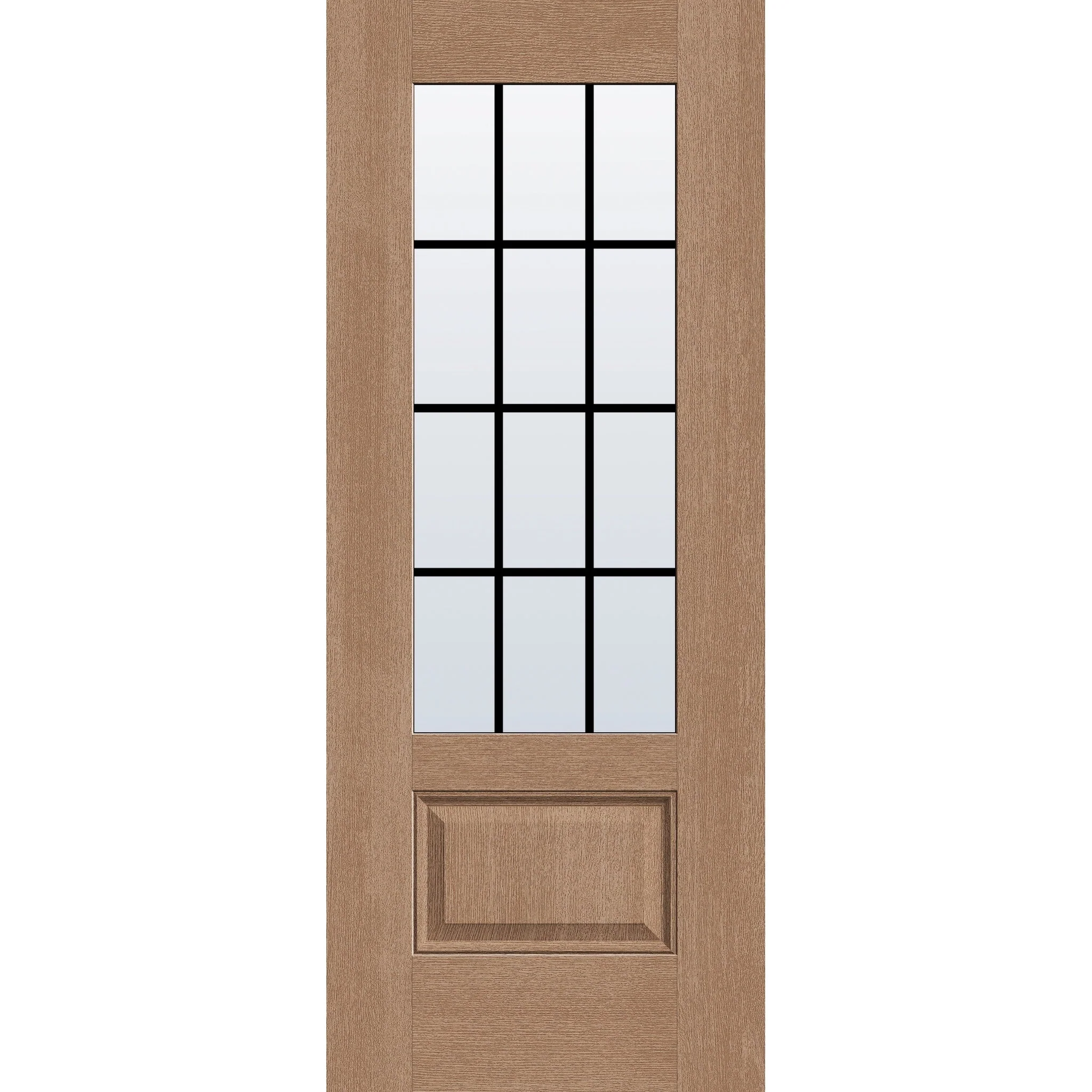 Grills Between Glass 12 Light Flush Glazed Fiberglass Entry Door - 3/4 Lite (32" x 80") - Image 2
