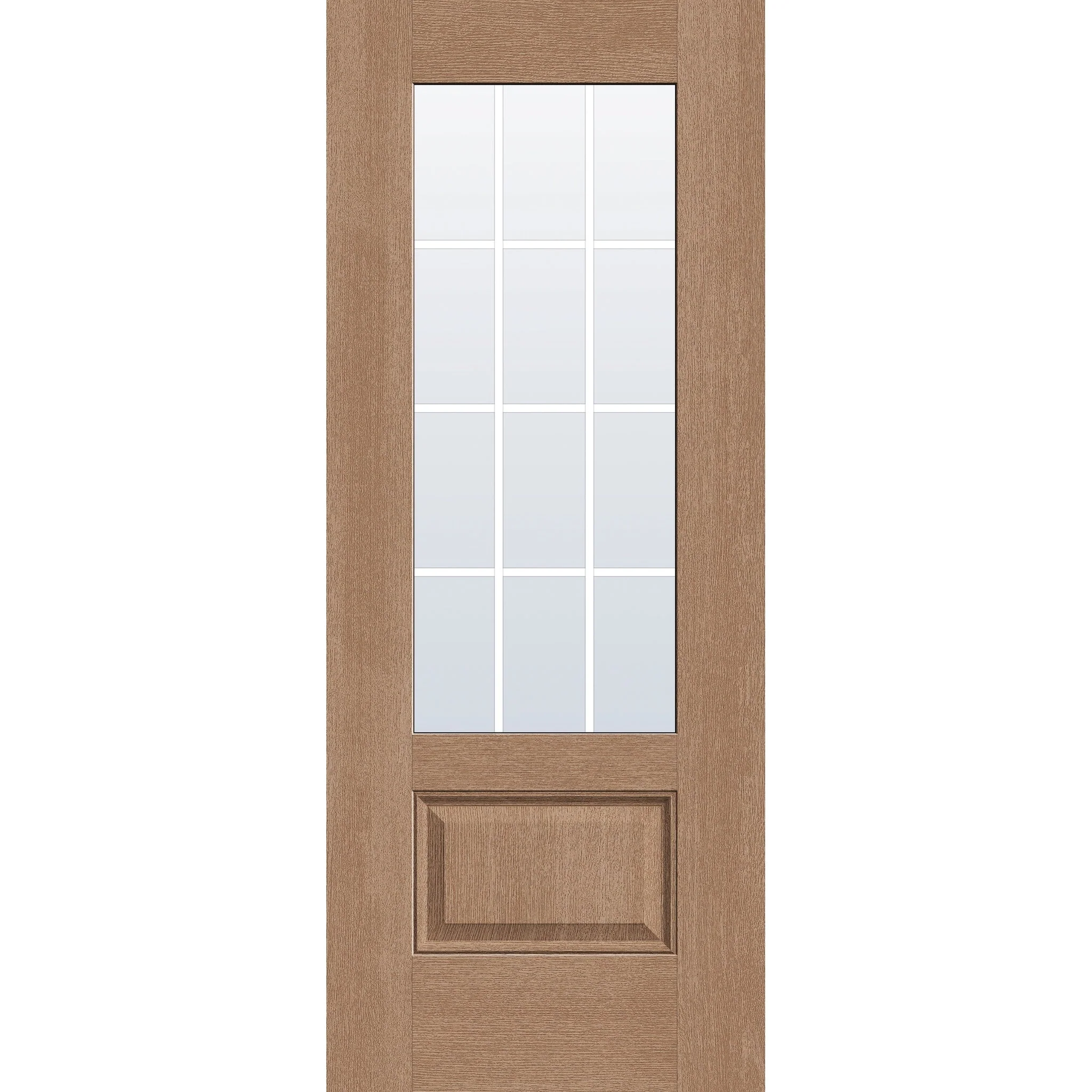 Grills Between Glass 12 Light Flush Glazed Fiberglass Entry Door - 3/4 Lite (32" x 80") - Image 3