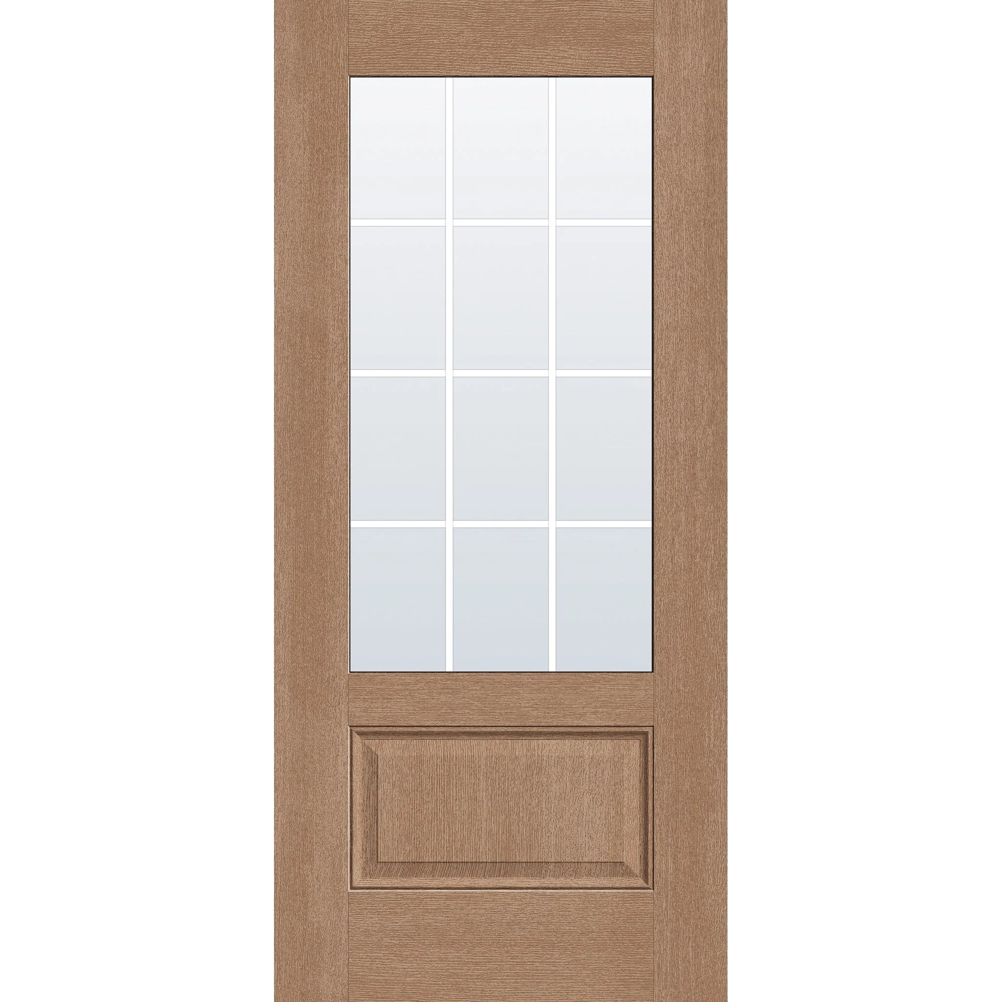 Grills Between Glass 12 Light Flush Glazed Fiberglass Entry Door - 3/4 Lite (36" x 80") - Image 2