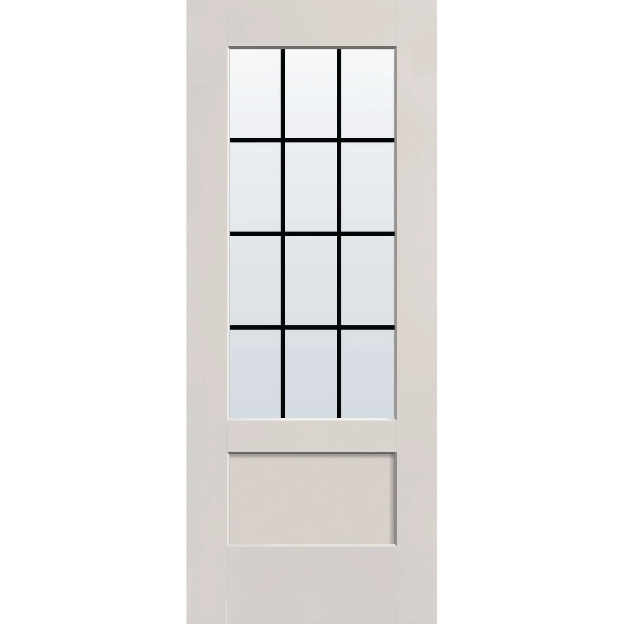 Grills Between Glass 12 Light Flush Glazed Fiberglass Entry Door - 3/4 Lite Shaker (32" x 80") - Image 3