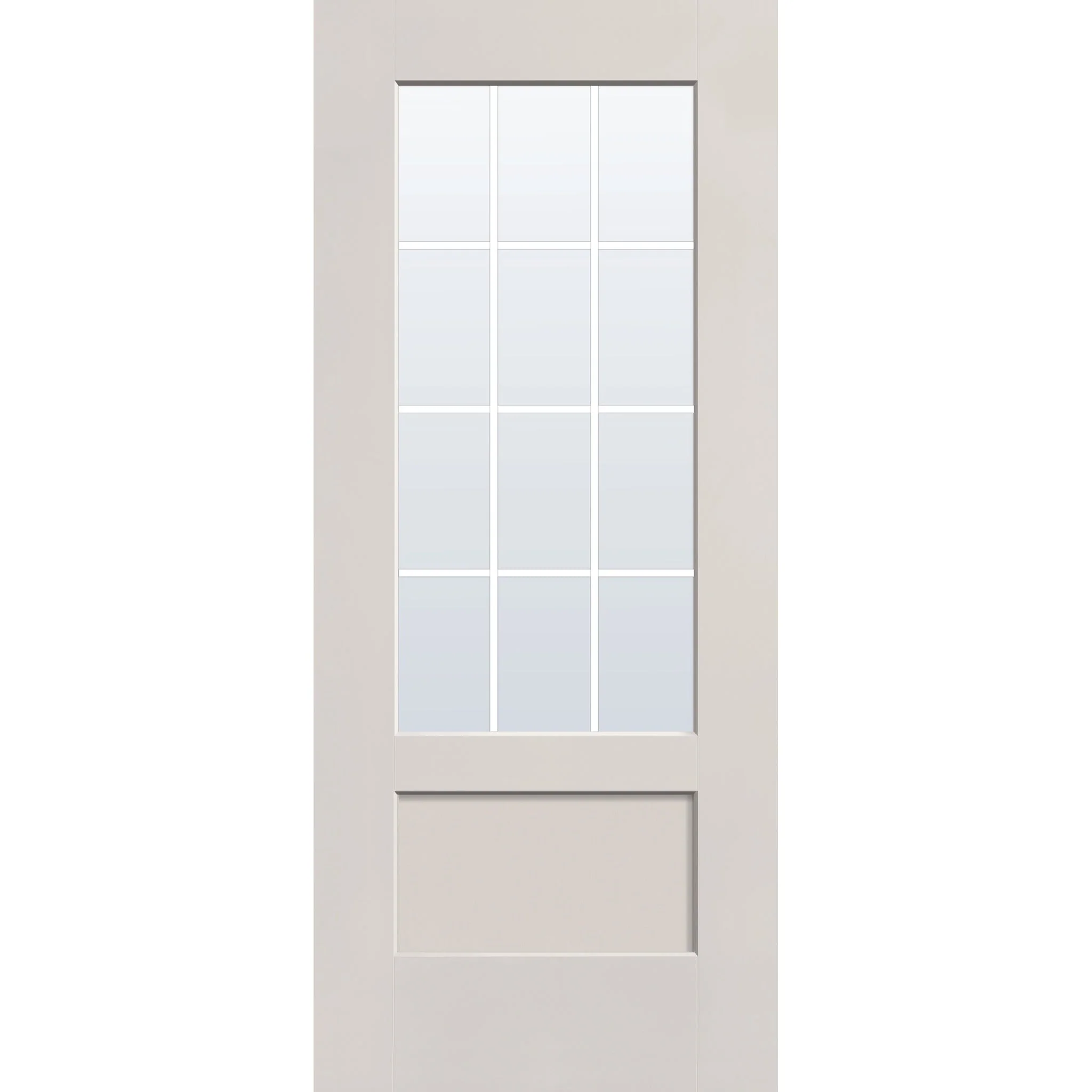 Grills Between Glass 12 Light Flush Glazed Fiberglass Entry Door - 3/4 Lite Shaker (34" x 80") - Image 2