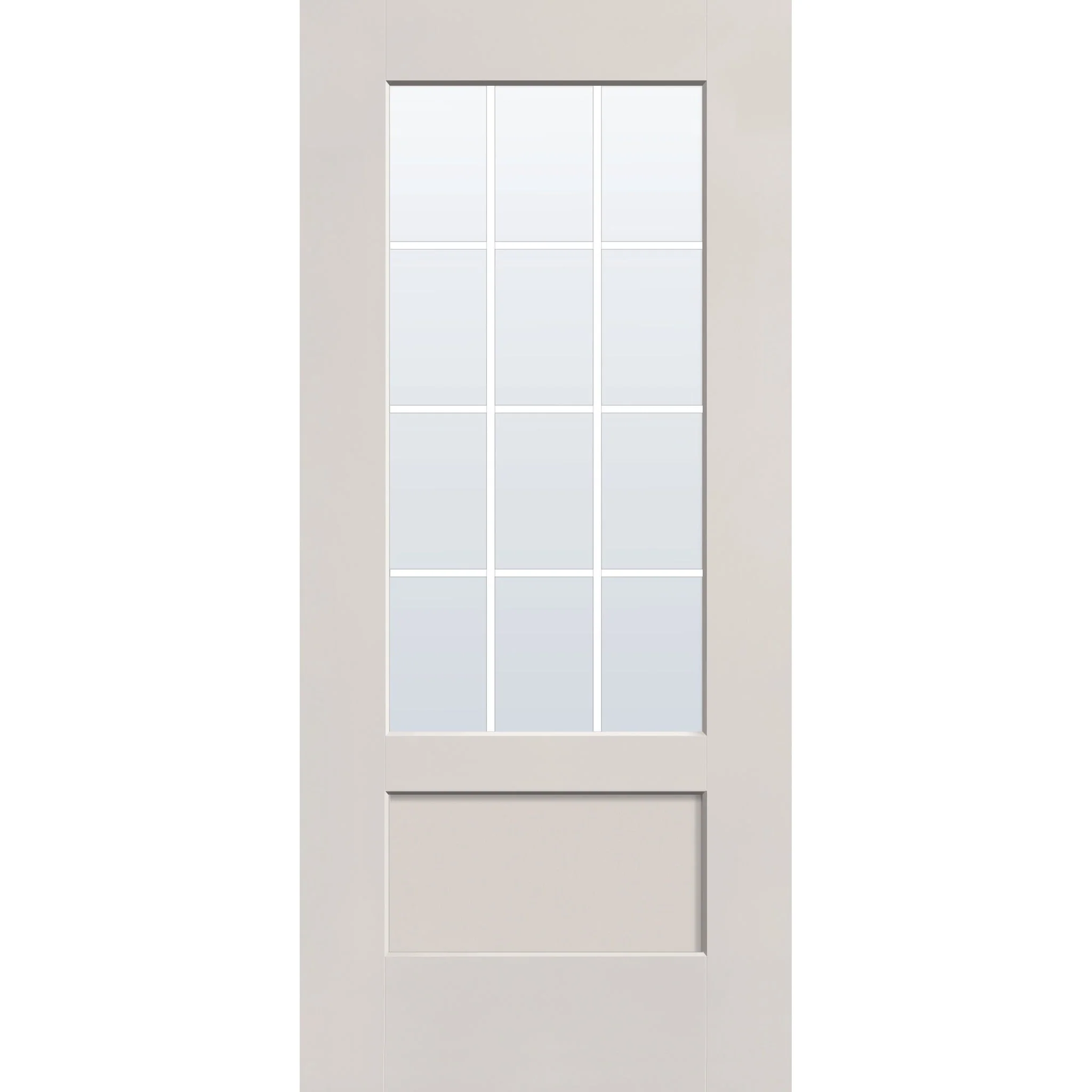 Grills Between Glass 12 Light Flush Glazed Fiberglass Entry Door - 3/4 Lite Shaker (36" x 80") - Image 2