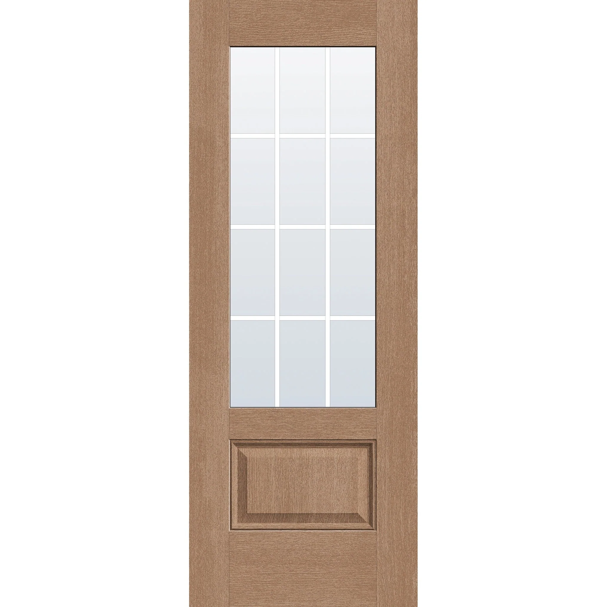 Grills Between Glass 12 Light Flush Glazed Hurricane-Rated Fiberglass Entry Door - 3/4 Lite (30" x 80") - Image 3