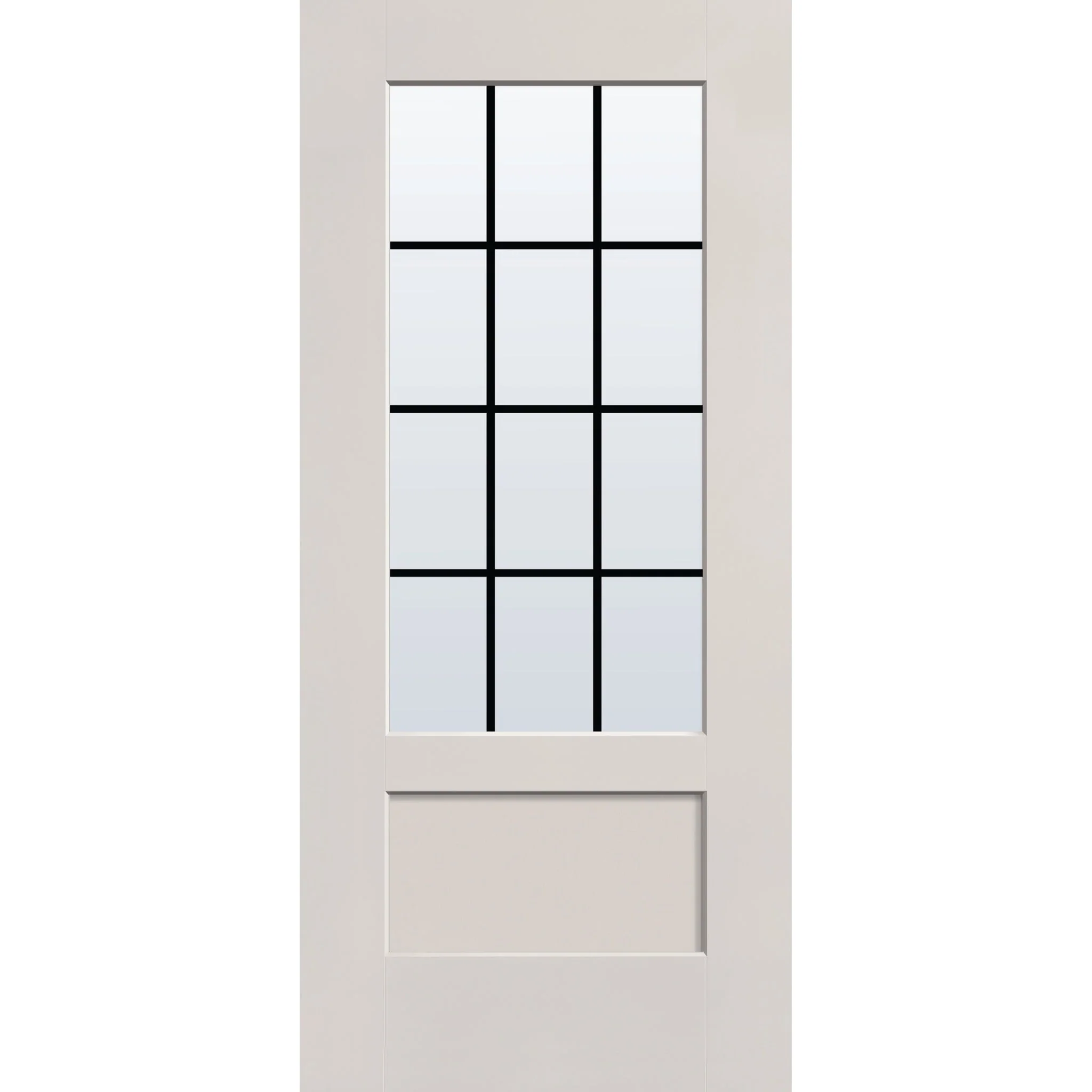 Grills Between Glass 12 Light Flush Glazed Hurricane-Rated Fiberglass Entry Door - 3/4 Lite Shaker (36" x 80") - Image 3