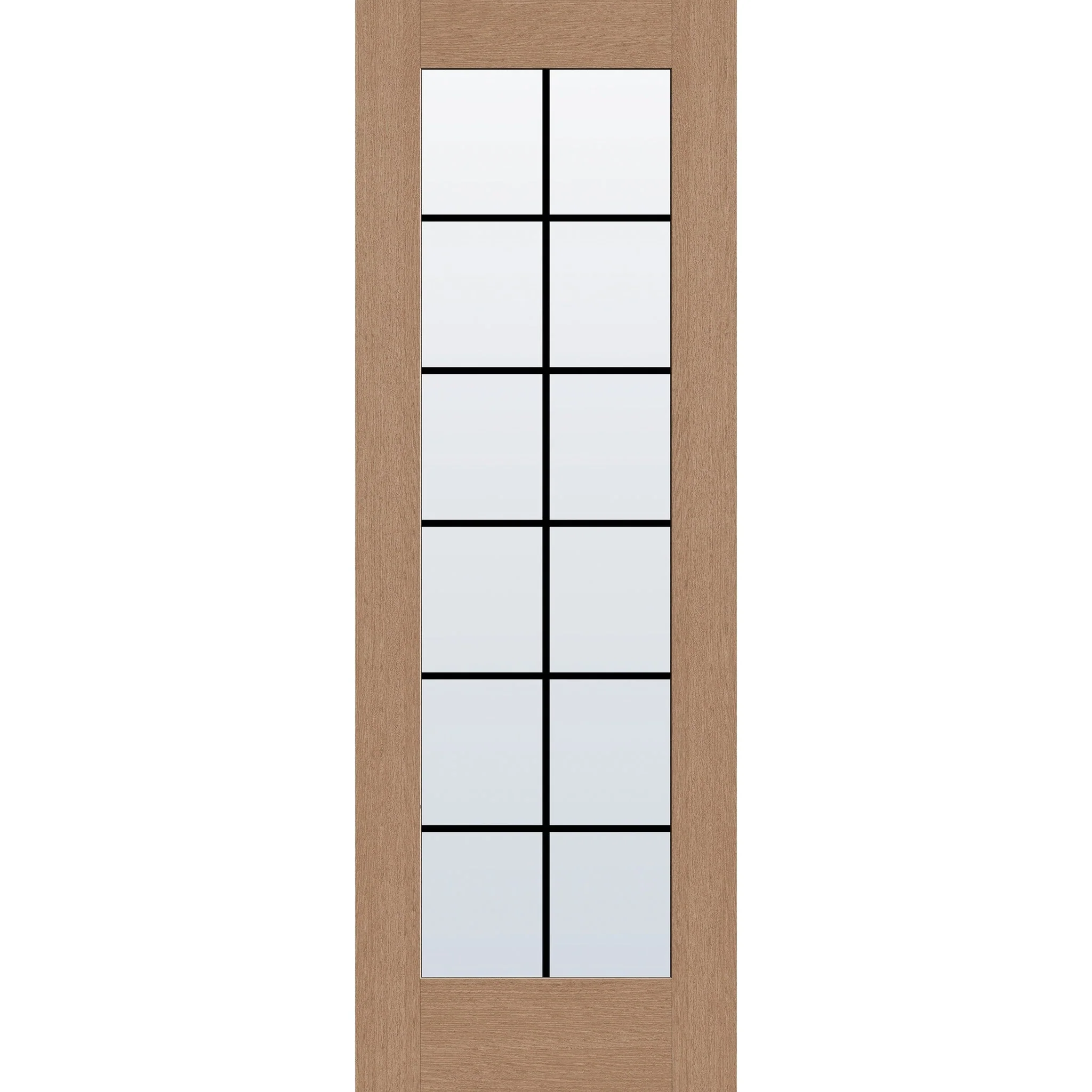 Grills Between Glass 12 Light Flush Glazed Hurricane-Rated Fiberglass Entry Door - Full Lite (34" x 96")