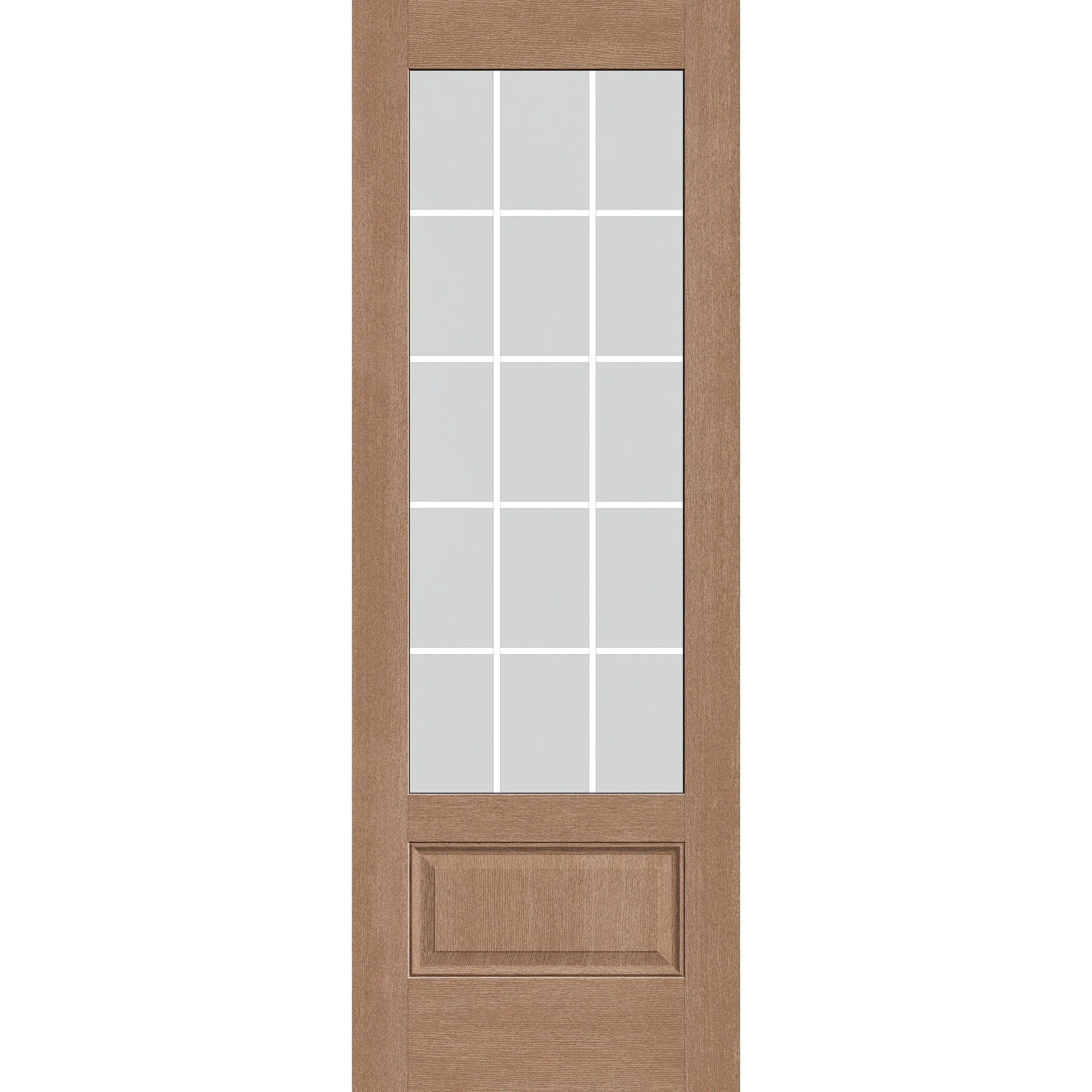 Grills Between Glass 15 Light Flush Glazed Fiberglass Entry Door - 3/4 Lite (34" x 96") - Image 2