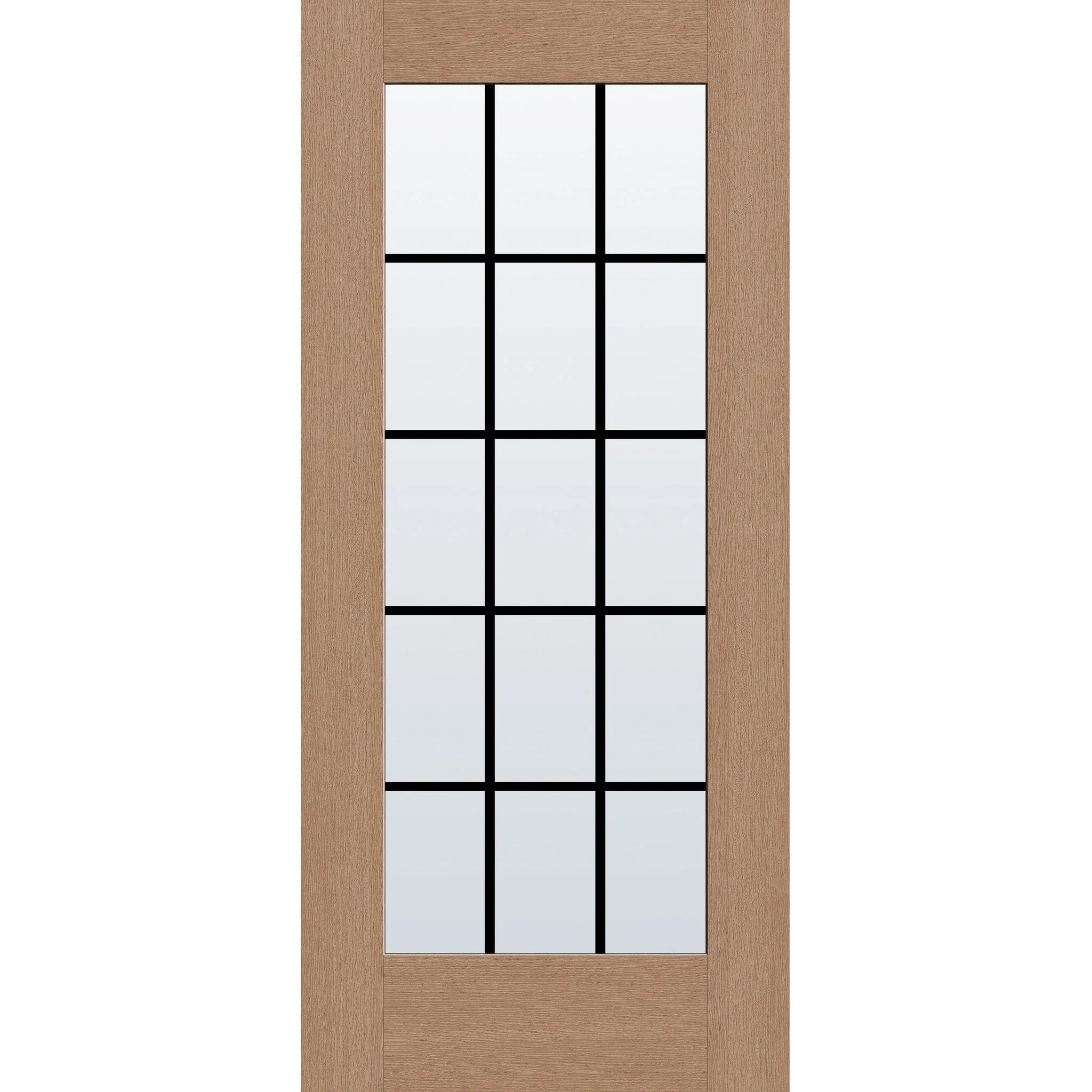Grills Between Glass 15 Light Flush Glazed Fiberglass Entry Door - Full Lite (36" x 80") - Image 3