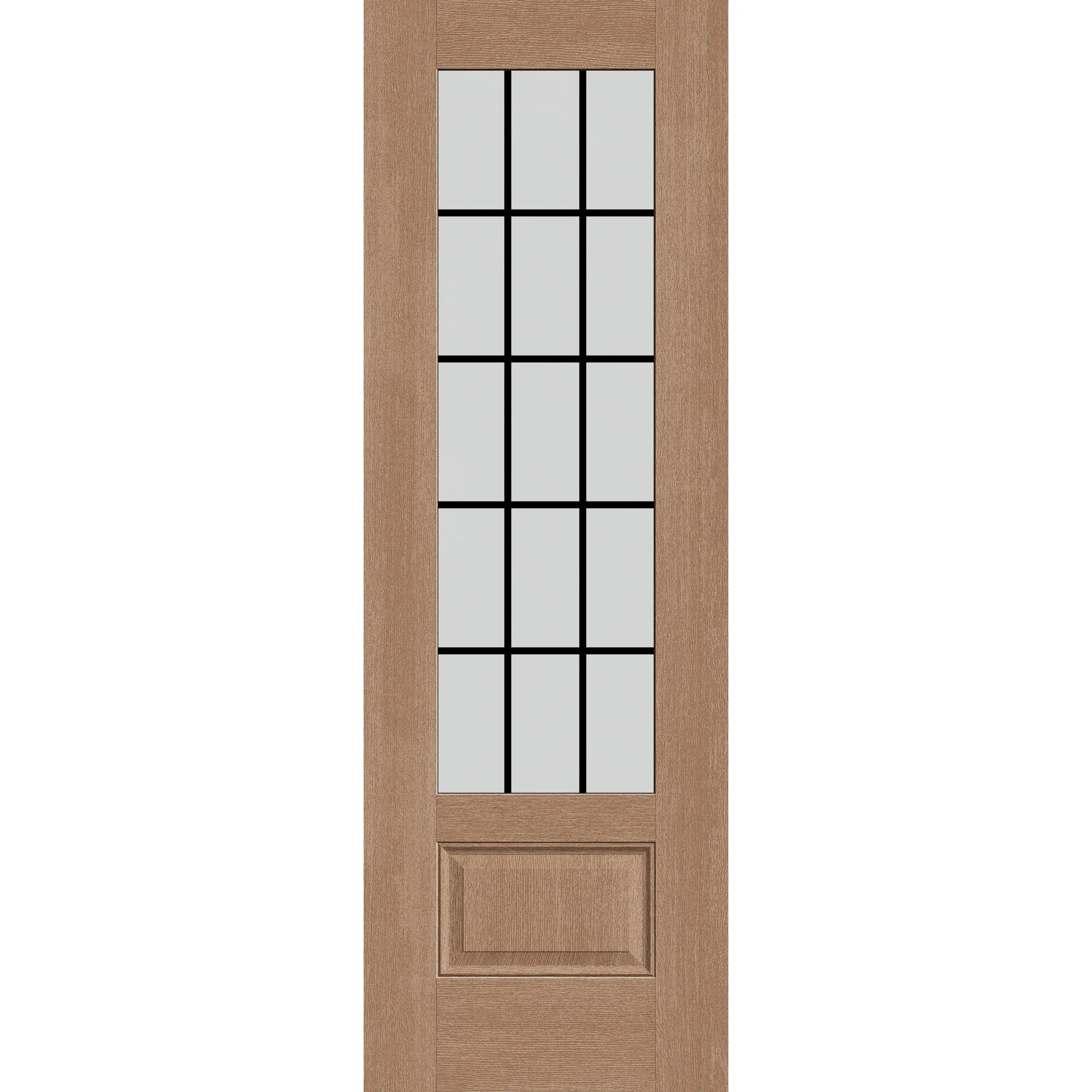 Grills Between Glass 15 Light Flush Glazed Hurricane-Rated Fiberglass Entry Door - 3/4 Lite (32" x 96")