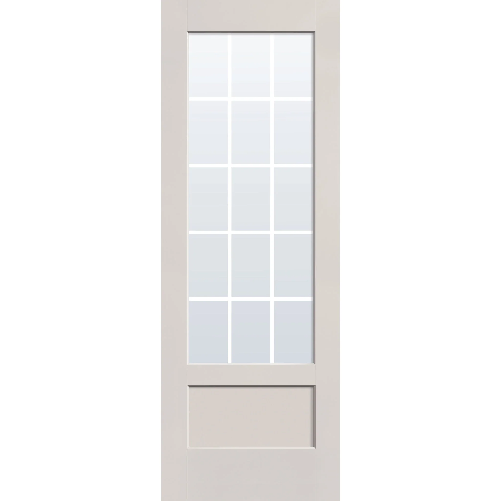 Grills Between Glass 15 Light Flush Glazed Hurricane-Rated Fiberglass Entry Door - 3/4 Lite Shaker (34" x 96")