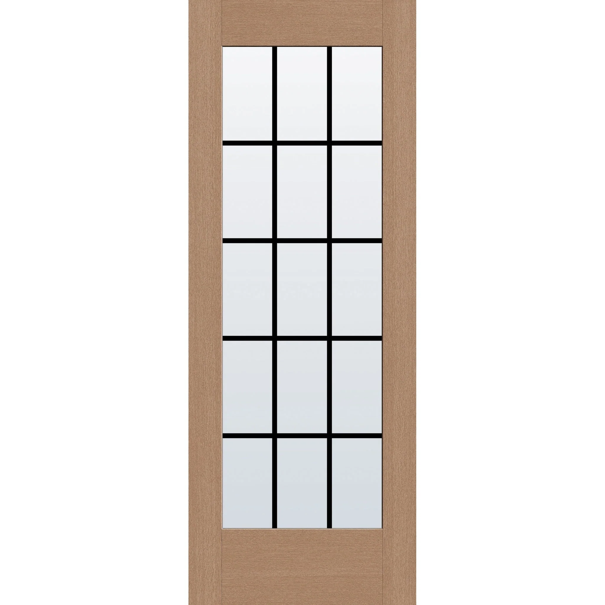 Grills Between Glass 15 Light Flush Glazed Hurricane-Rated Fiberglass Entry Door - Full Lite (30" x 80")