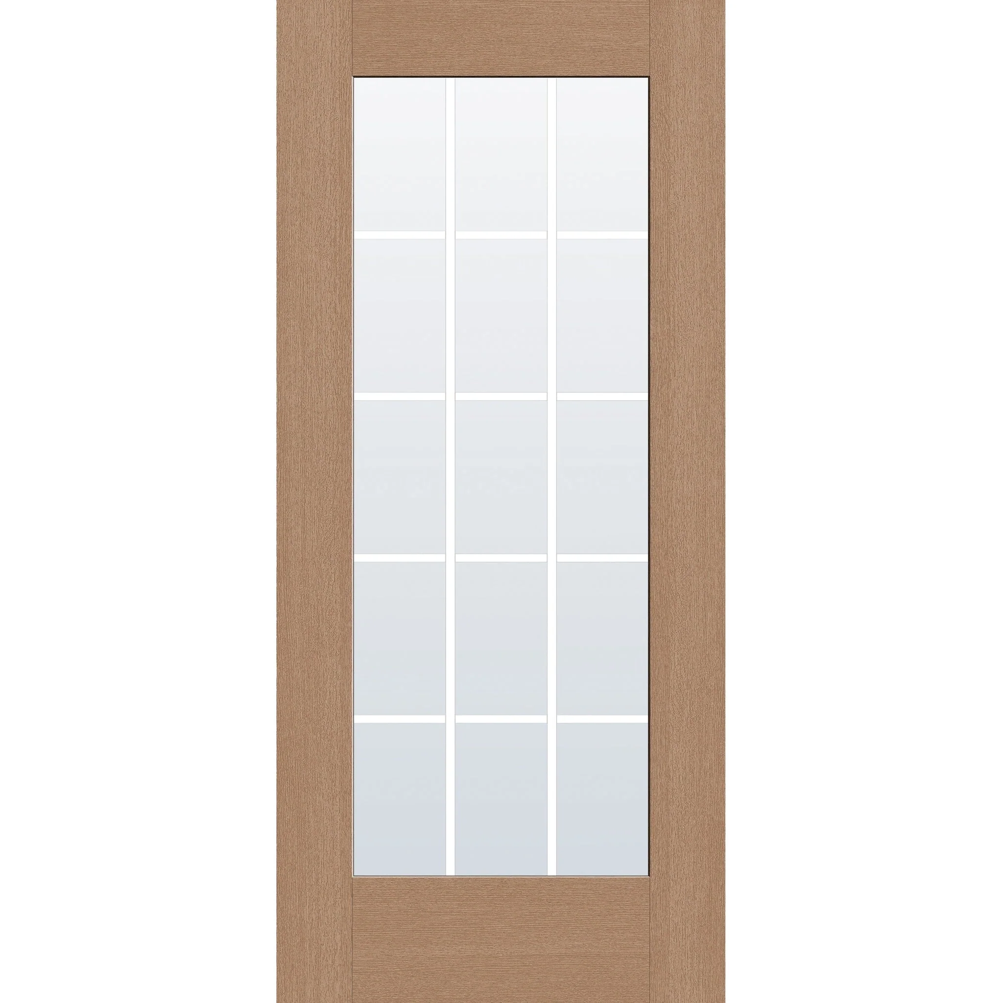 Grills Between Glass 15 Light Flush Glazed Hurricane-Rated Fiberglass Entry Door - Full Lite (36" x 80")