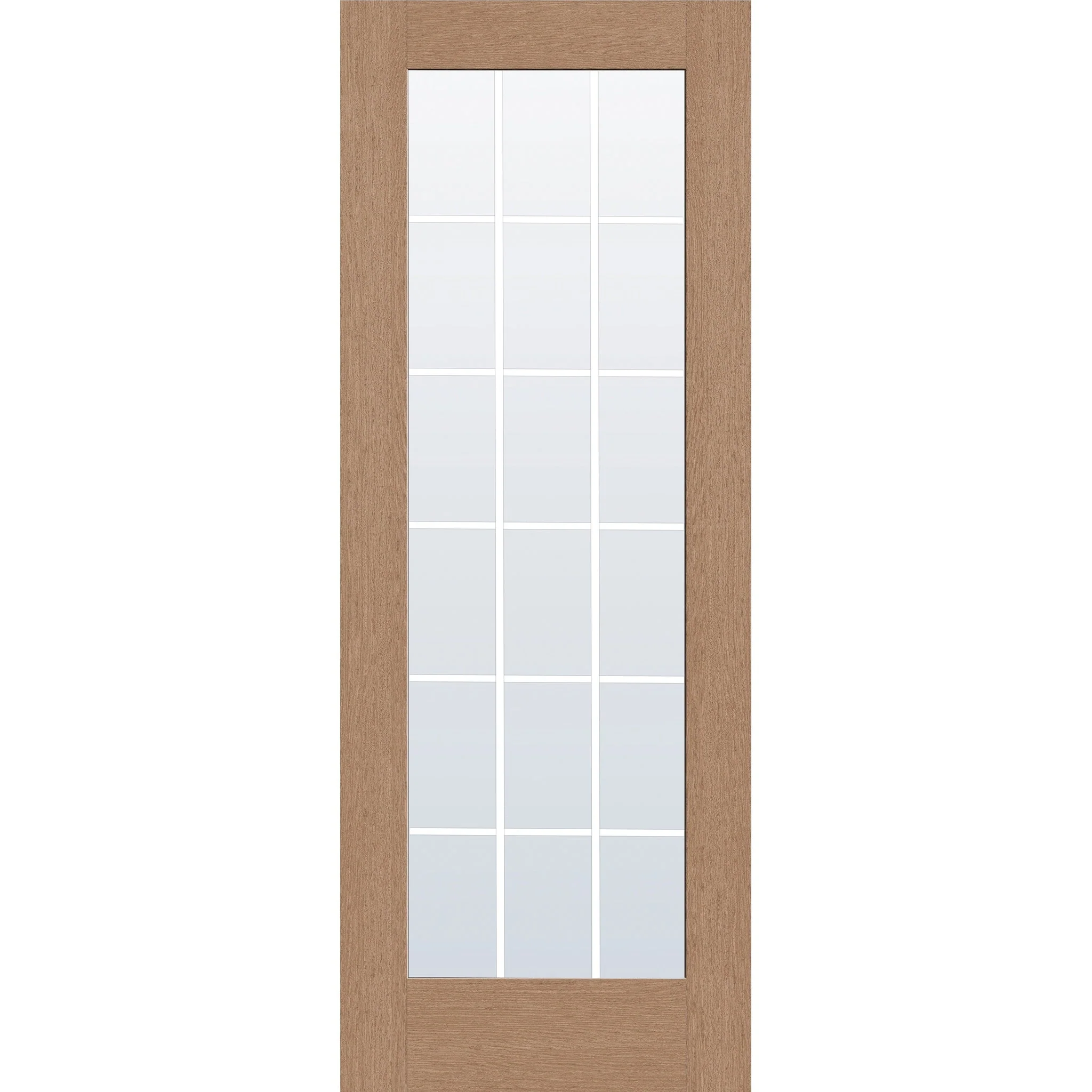 Grills Between Glass 18 Light Flush Glazed Hurricane-Rated Fiberglass Entry Door - Full Lite (36" x 96")