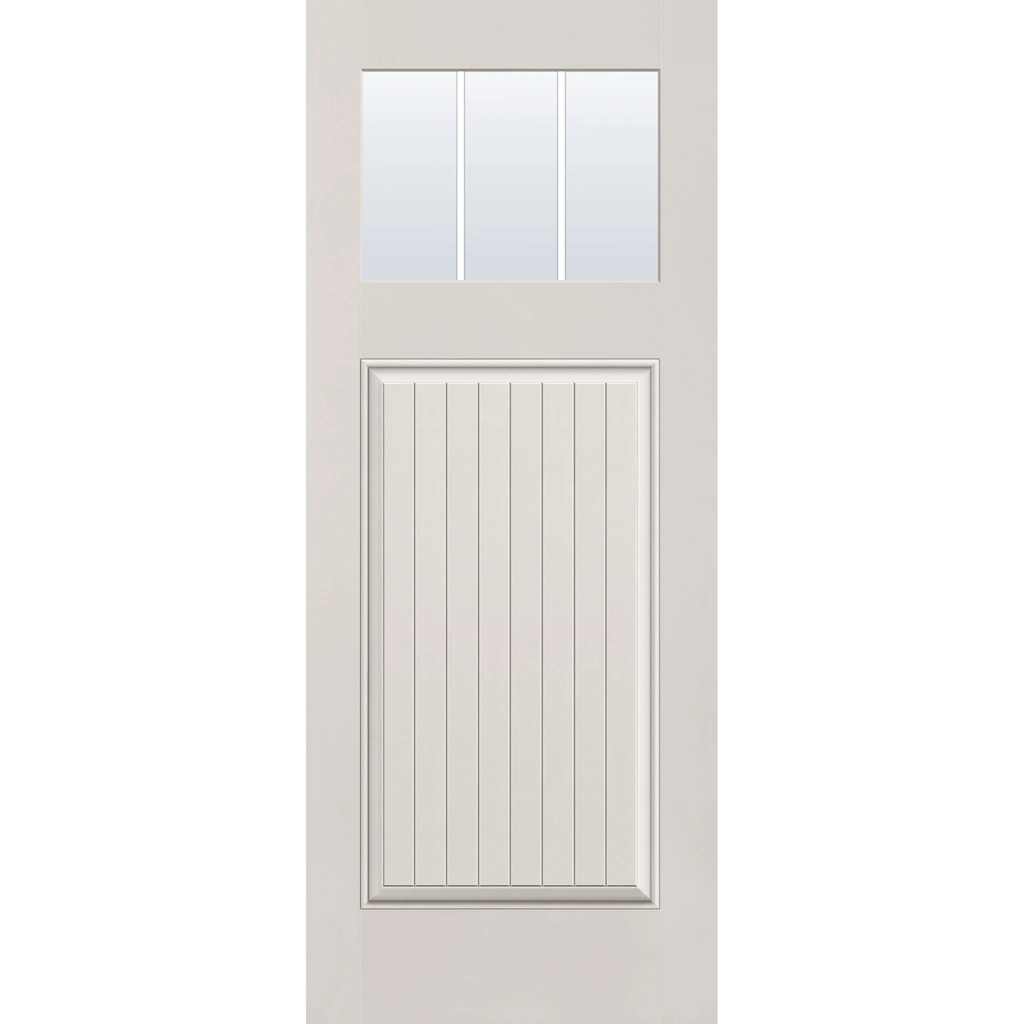 Grills Between Glass 3 Light Flush Glazed Hurricane-Rated Fiberglass Entry Door - Craftsman Plank (32" x 80") - Image 2