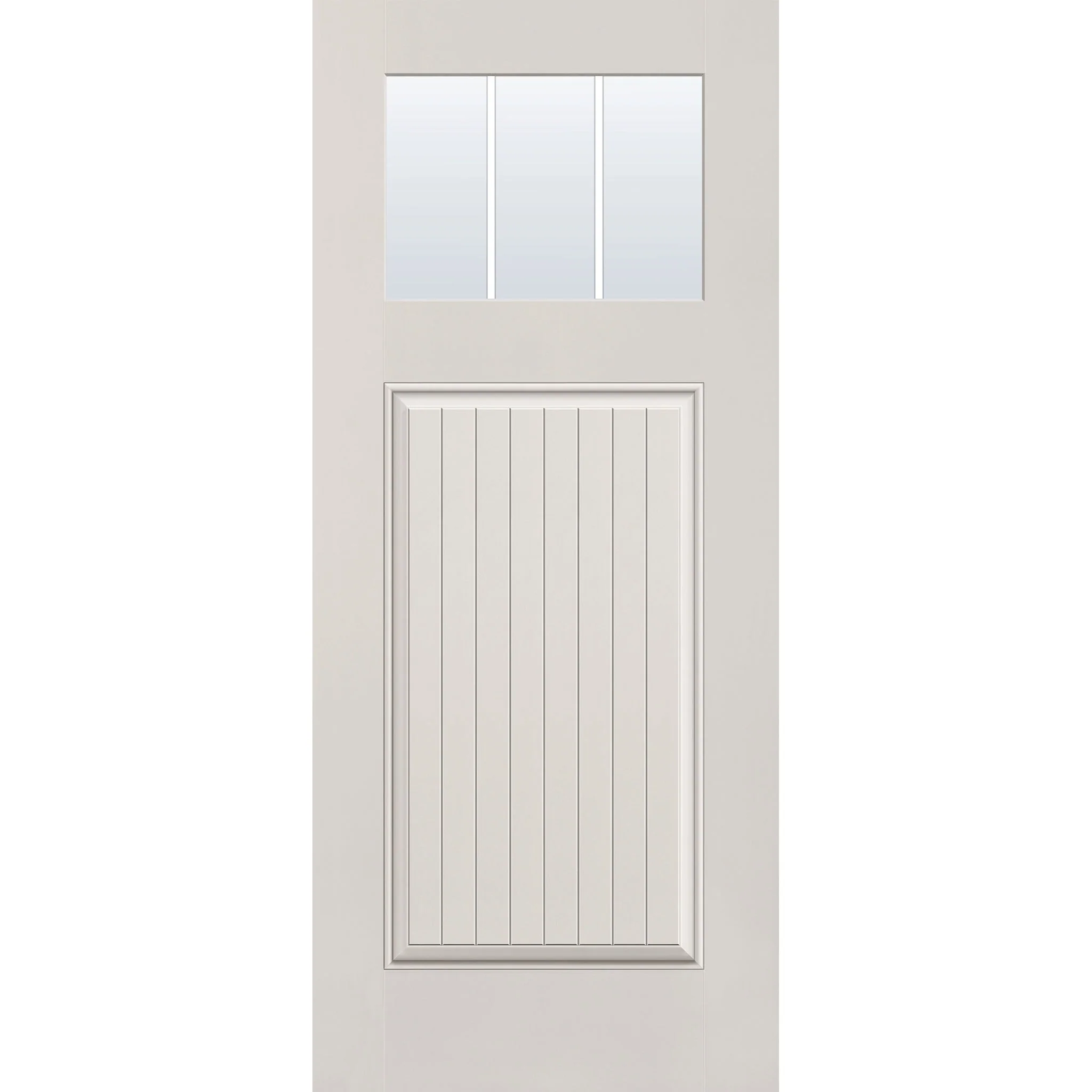Grills Between Glass 3 Light Flush Glazed Hurricane-Rated Fiberglass Entry Door - Craftsman Plank (34" x 80") - Image 2