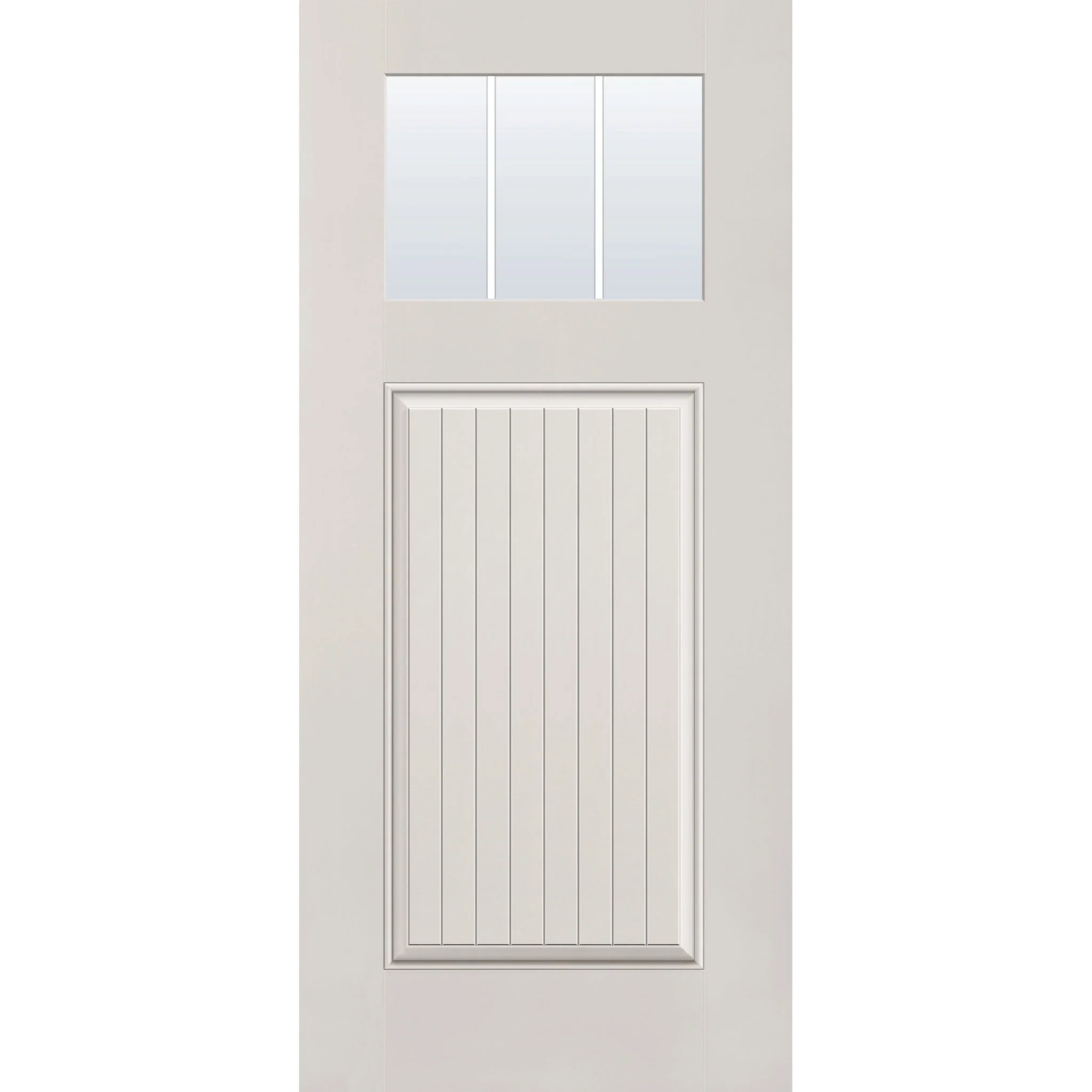 Grills Between Glass 3 Light Flush Glazed Hurricane-Rated Fiberglass Entry Door - Craftsman Plank (36" x 80") - Image 2