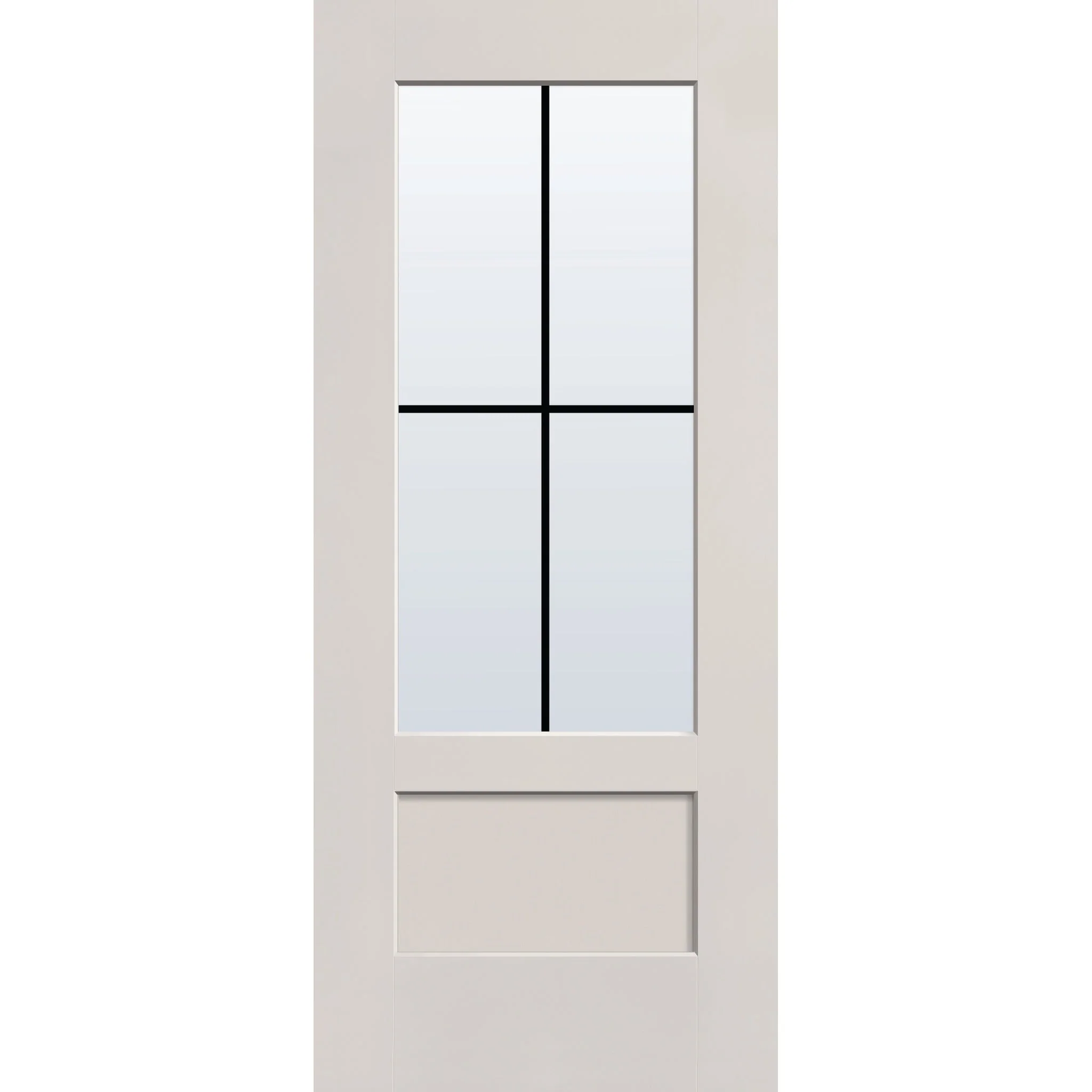 Grills Between Glass 4 Light Flush Glazed Fiberglass Entry Door - 3/4 Lite Shaker (34" x 80") - Image 4