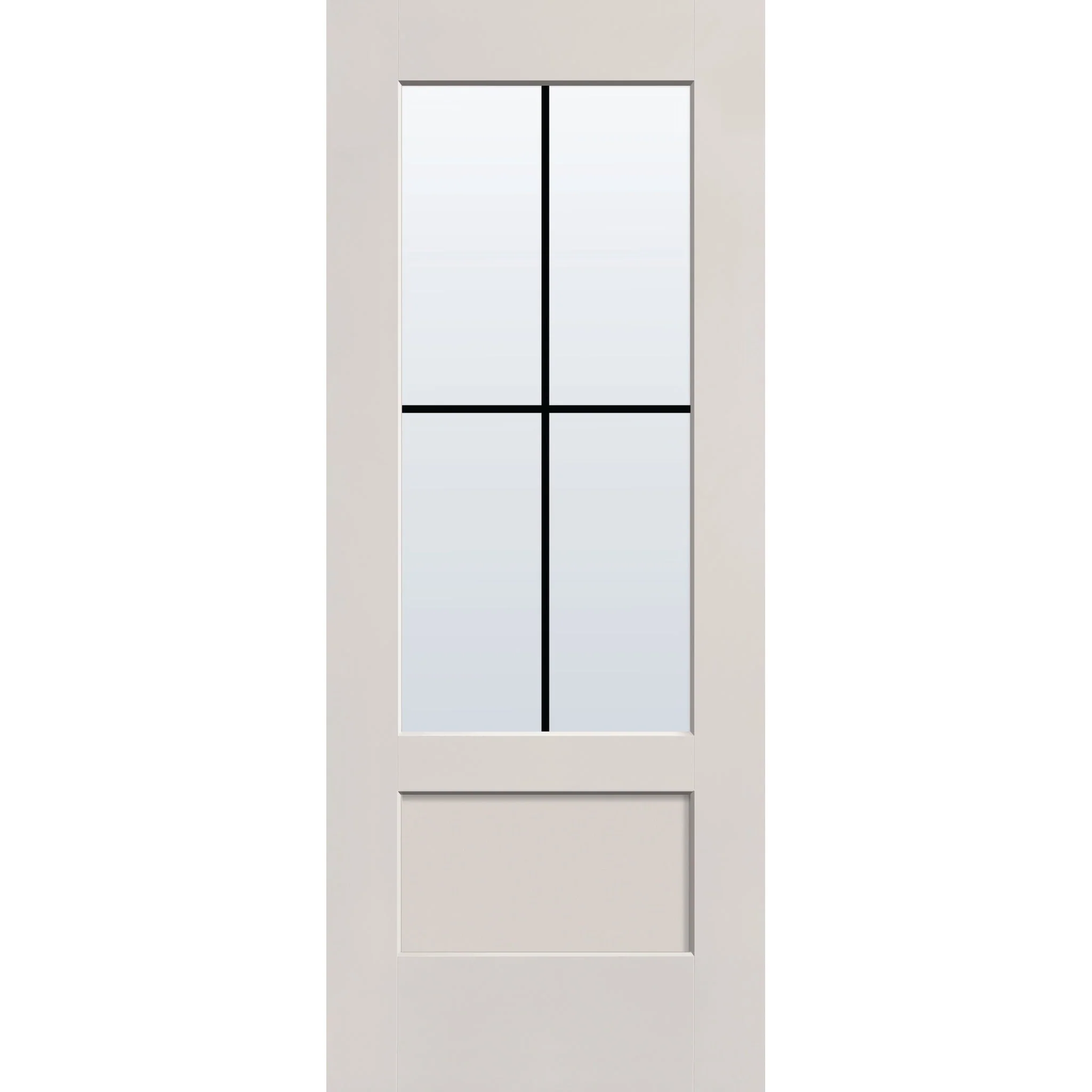 Grills Between Glass 4 Light Flush Glazed Hurricane-Rated Fiberglass Entry Door - 3/4 Lite Shaker (32" x 80") - Image 2