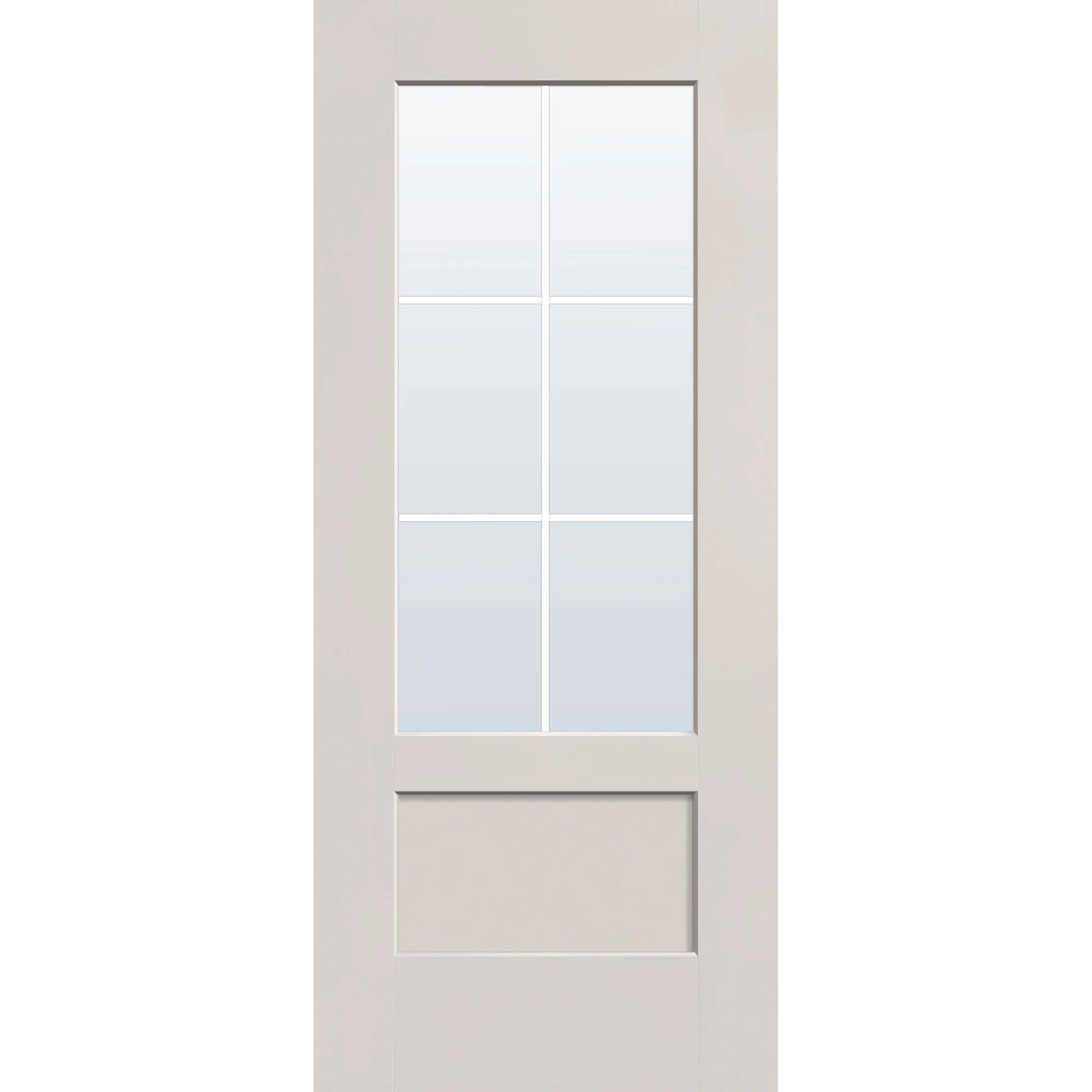 Grills Between Glass 6 Light Flush Glazed Fiberglass Entry Door - 3/4 Lite Shaker (34" x 80") - Image 4
