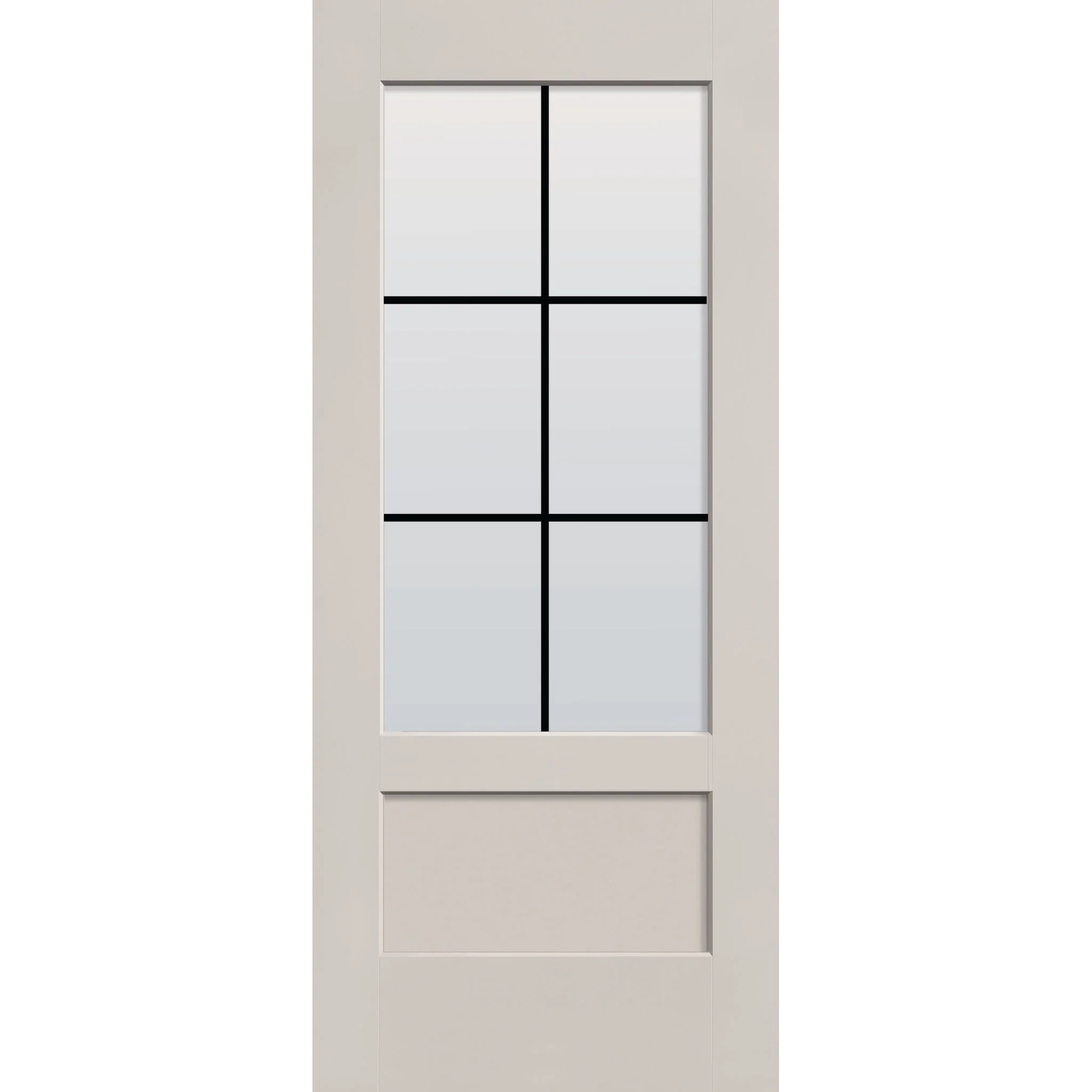 Grills Between Glass 6 Light Flush Glazed Fiberglass Entry Door - 3/4 Lite Shaker (34" x 80") - Image 7