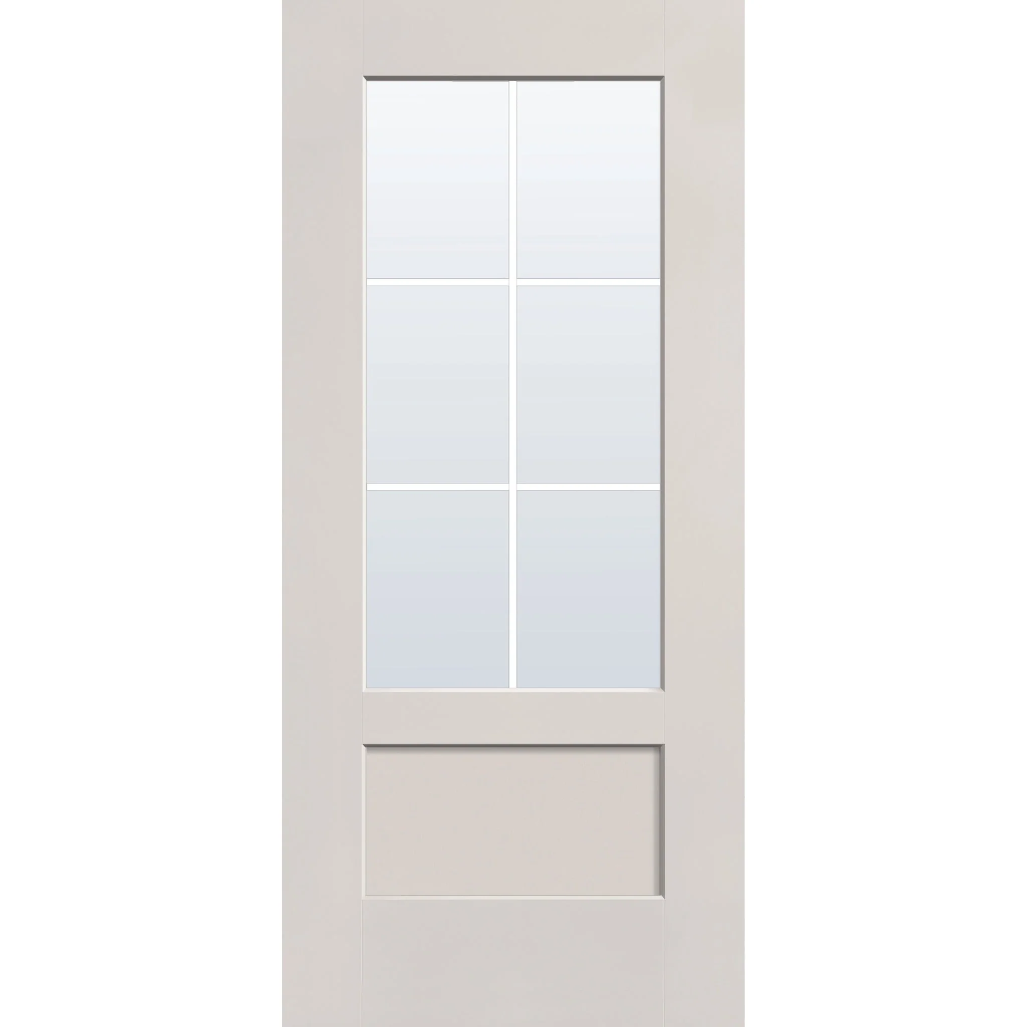 Grills Between Glass 6 Light Flush Glazed Fiberglass Entry Door - 3/4 Lite Shaker (36" x 80") - Image 4