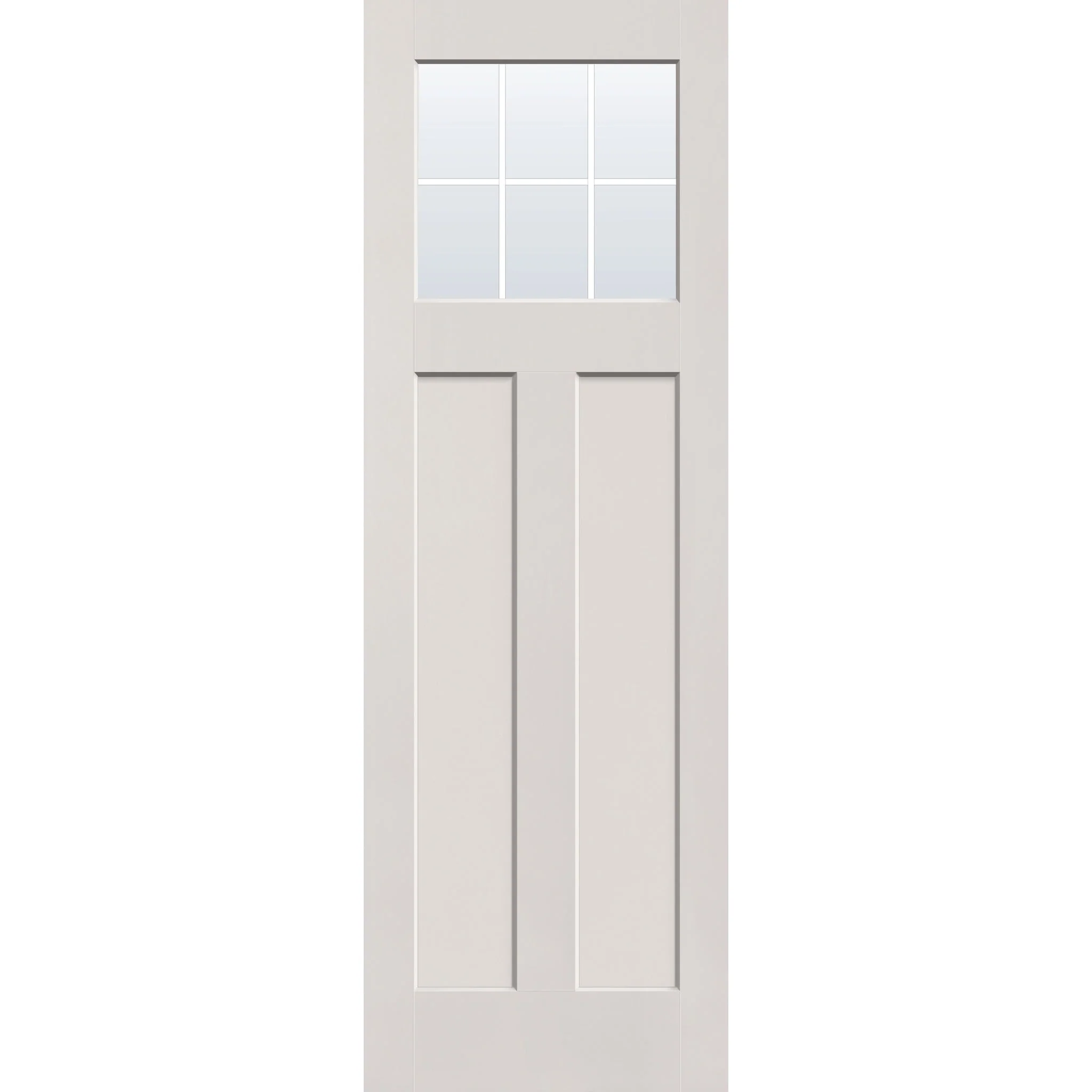 Grills Between Glass 6 Light Flush Glazed Fiberglass Entry Door - Craftsman 2 Panel (32" x 96") - Image 3
