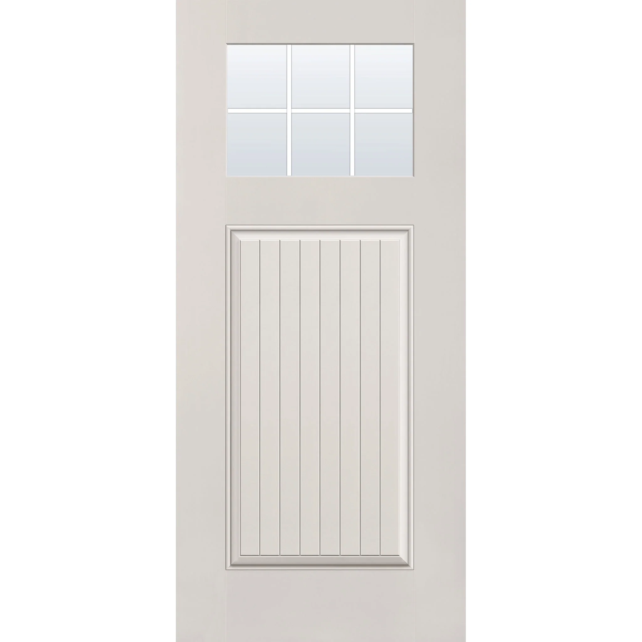 Grills Between Glass 6 Light Flush Glazed Hurricane-Rated Fiberglass Entry Door - Craftsman Plank (36" x 80") - Image 2